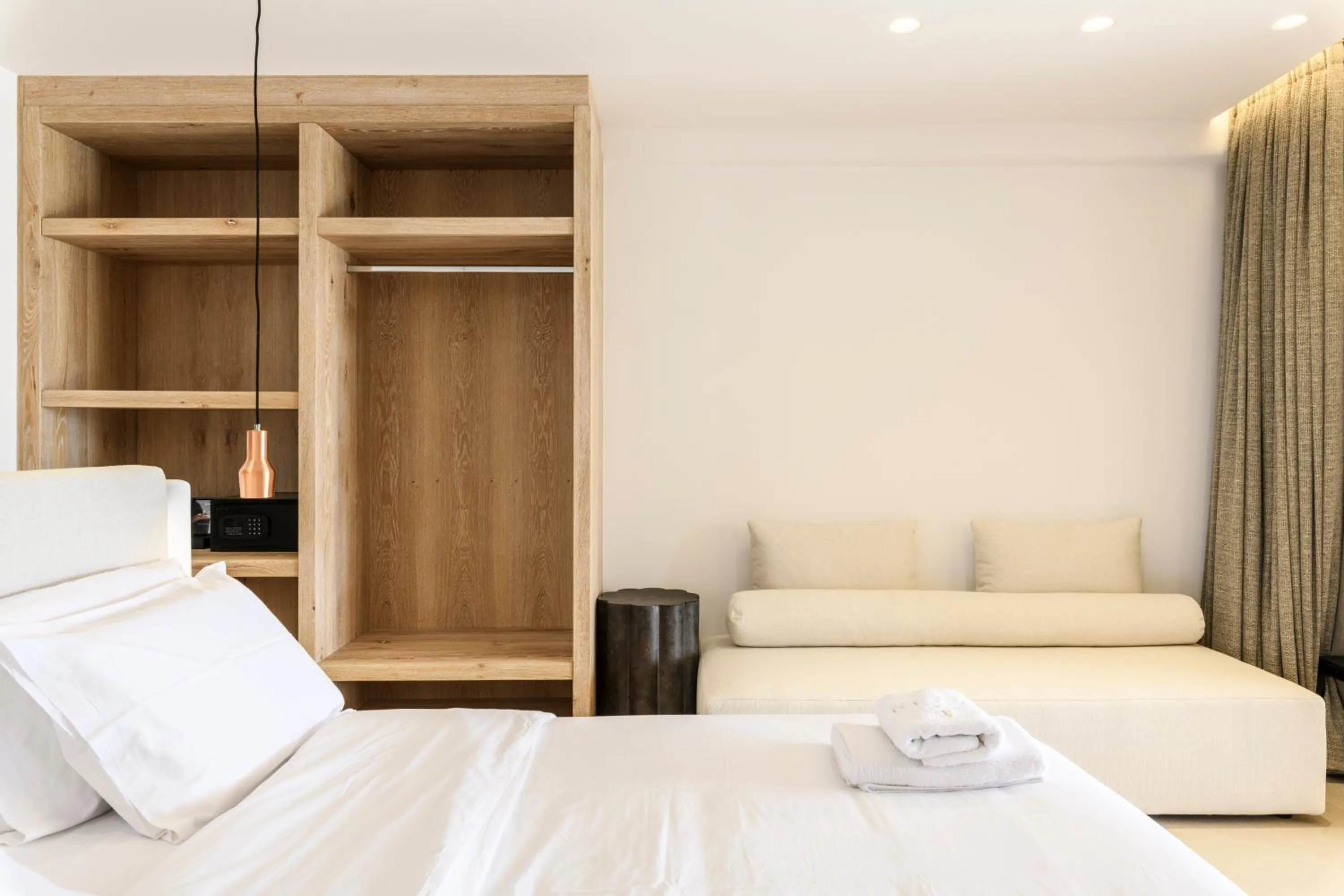 Bed in Nasta Suites & Villas Intentional Living Mykonos