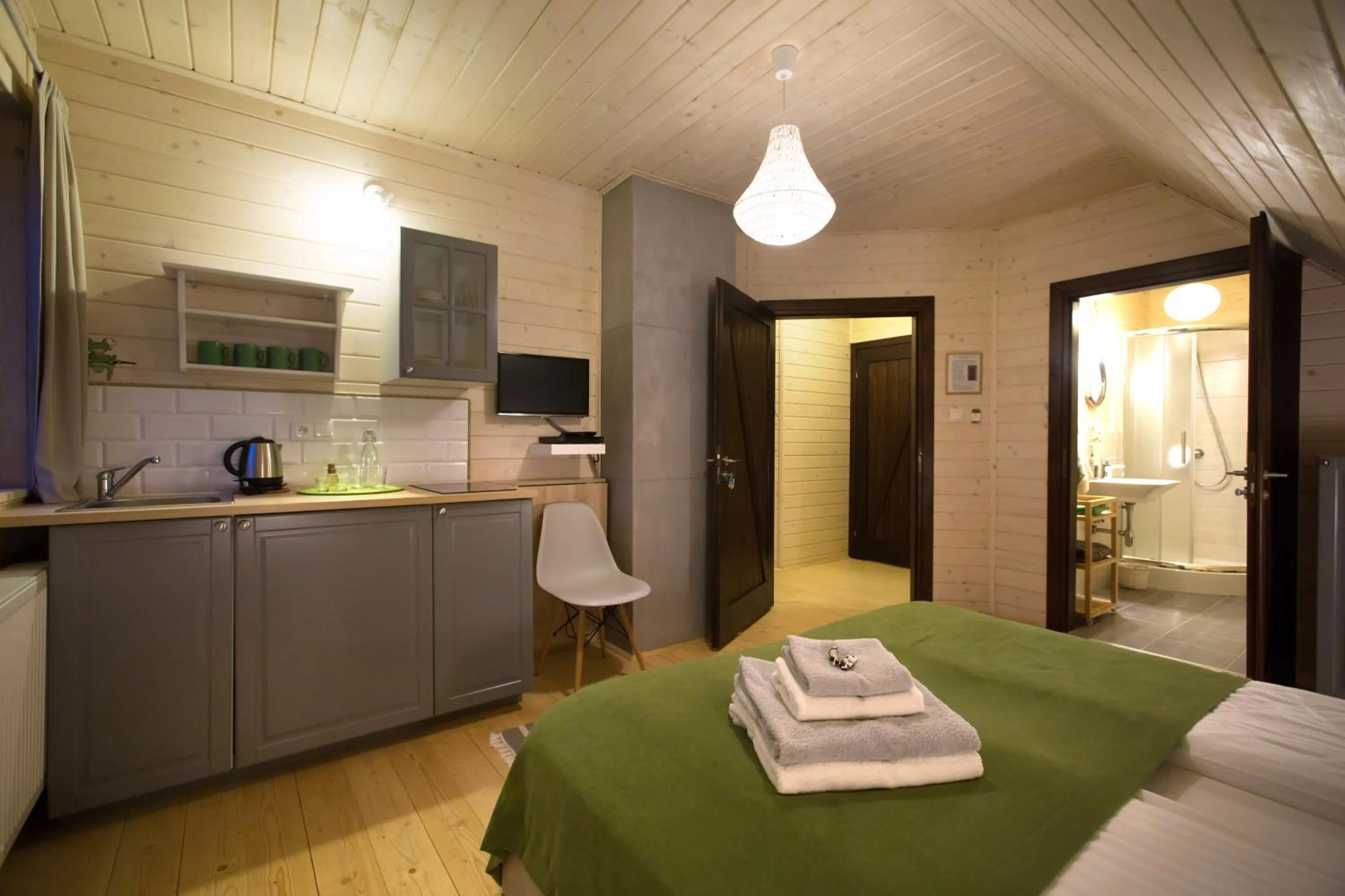 Kitchen or kitchenette in Sirvis Apartamenty