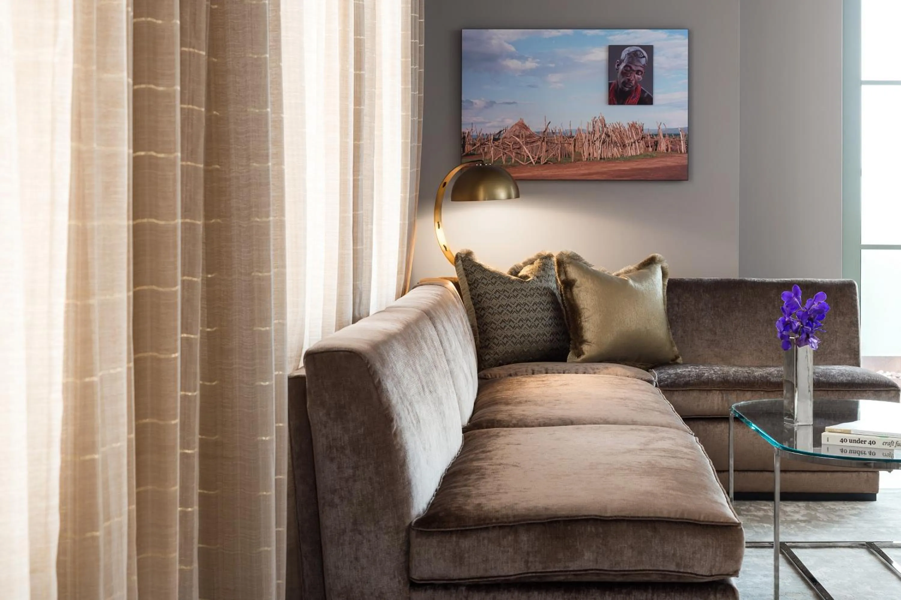 Living room in 21c Museum Hotel Durham