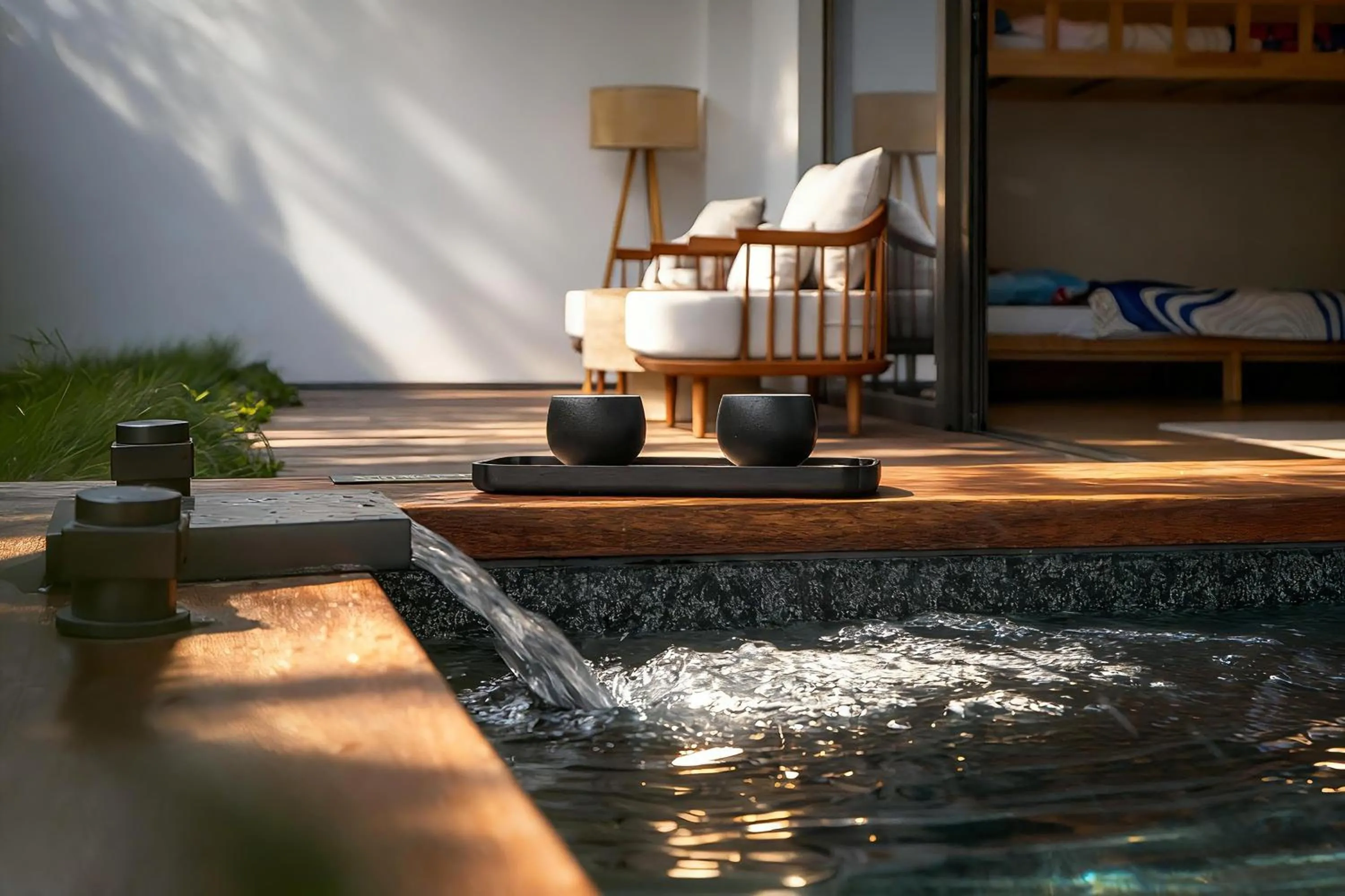 Inner courtyard view in Chengdu Expo Waterfall Hotel - MGallery Collection