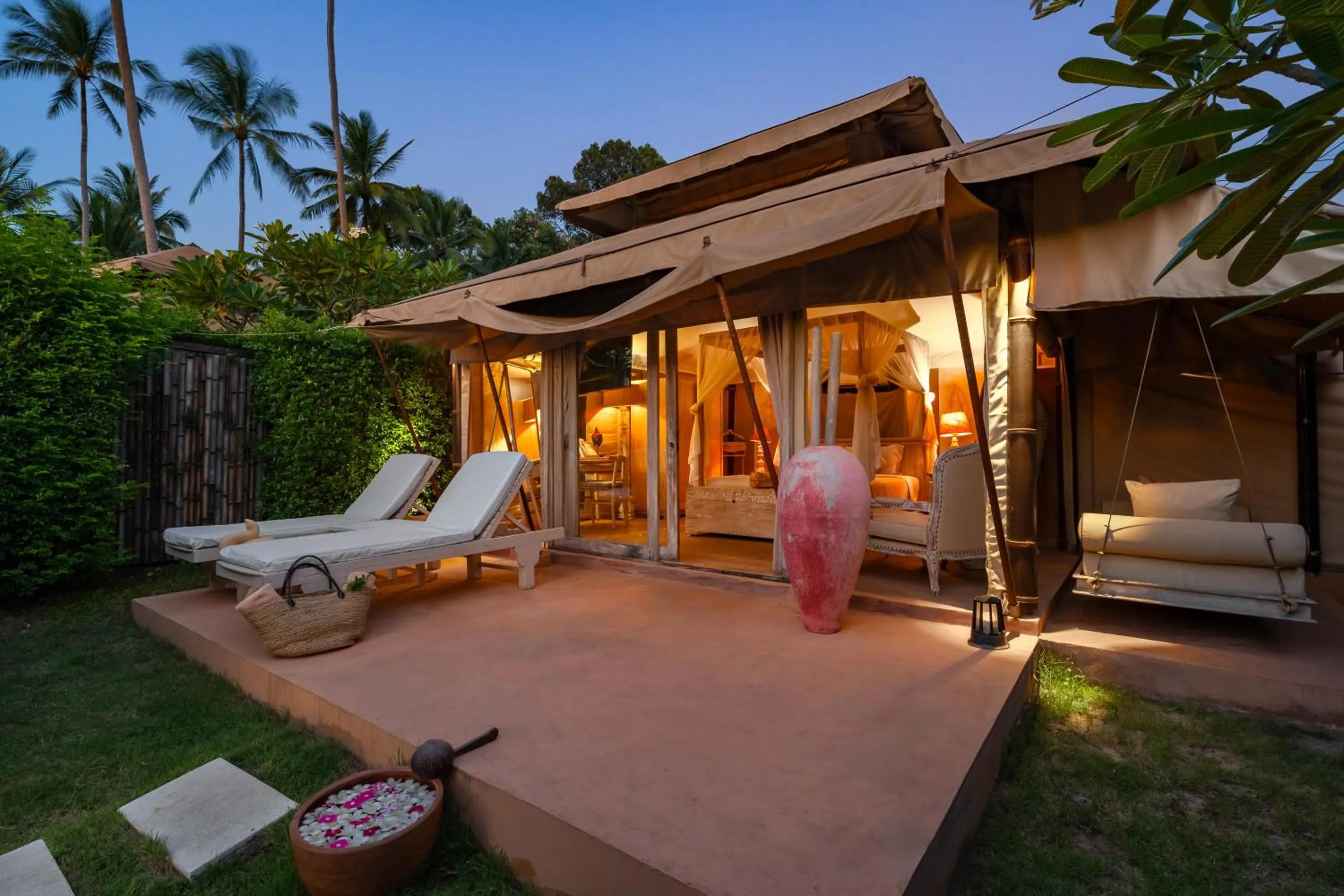 Balcony/Terrace in Khwan Beach Resort - Luxury Glamping and Pool Villas Samui - Adults Only - SHA Extra Plus