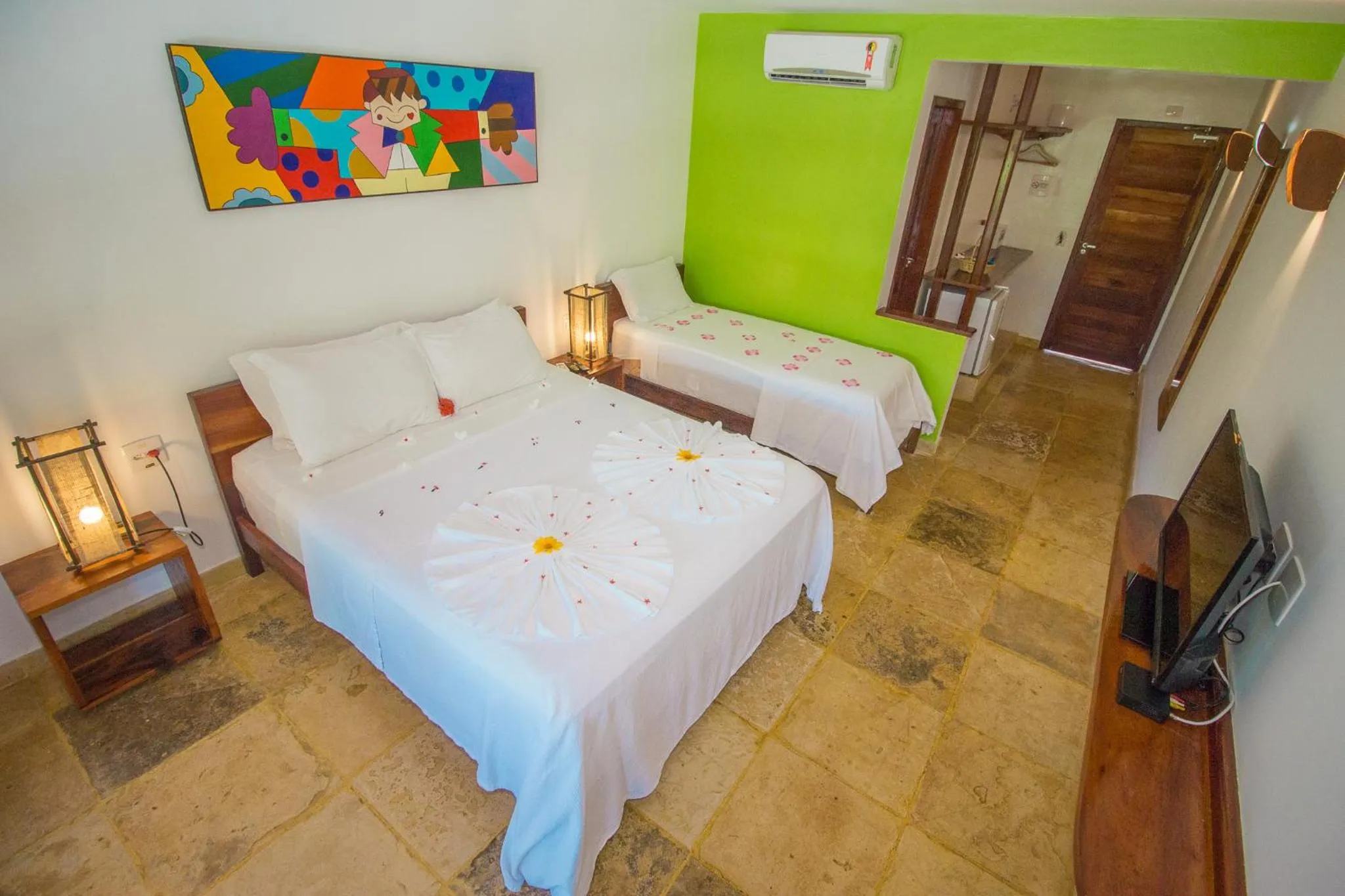 Bed in Pousada Carcará