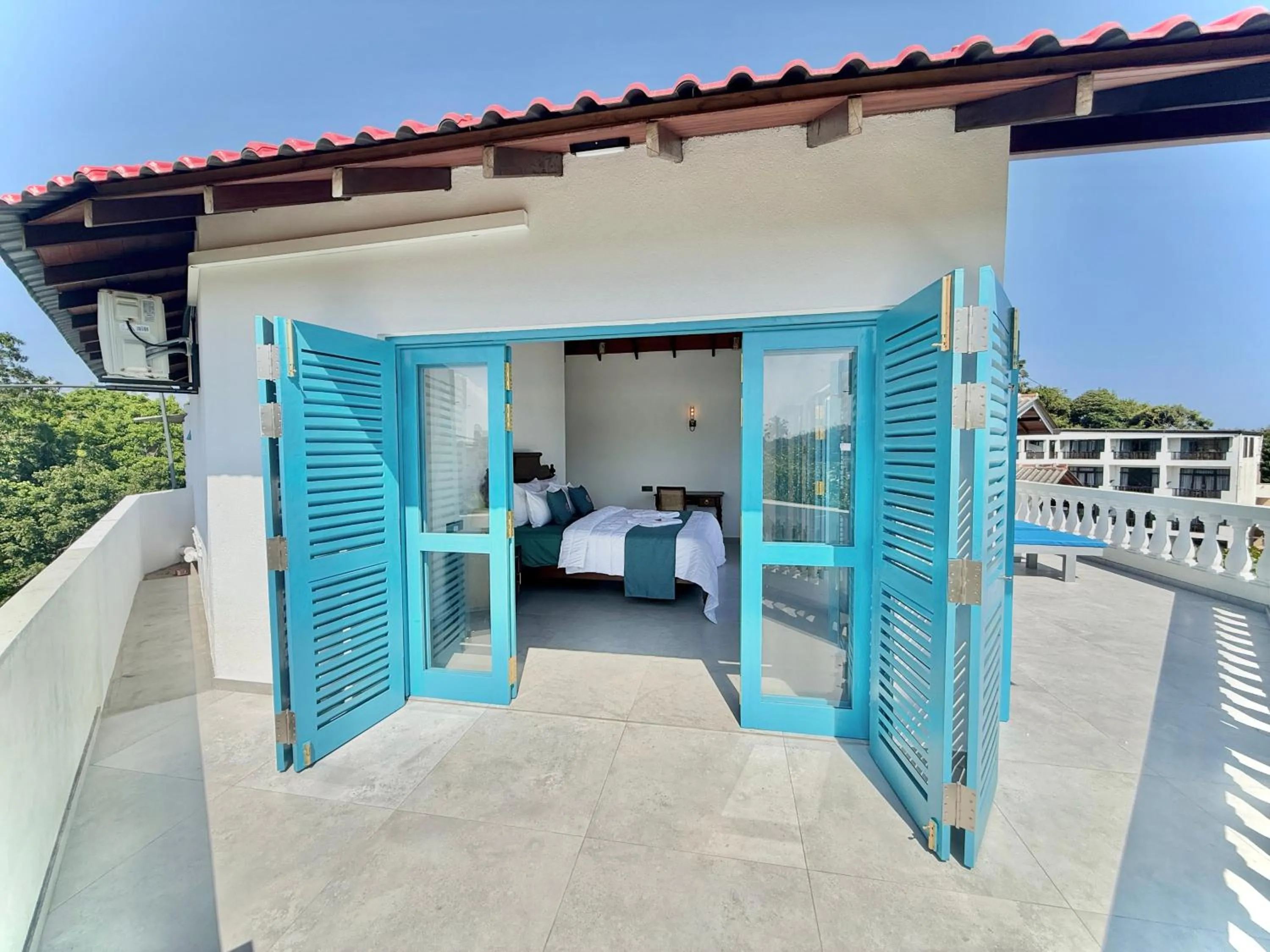 Balcony/Terrace, Bed in Seashore Mirissa