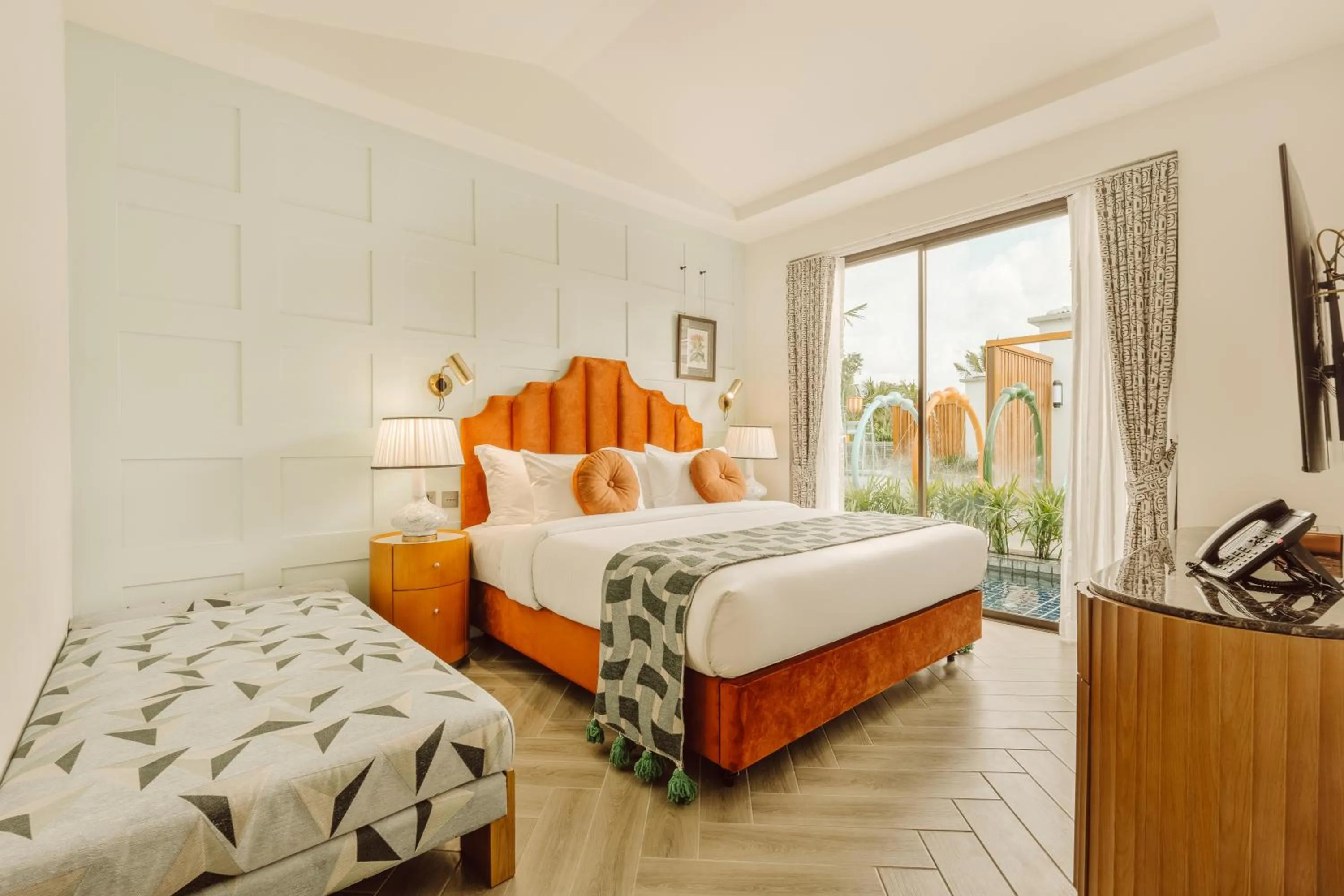 Balcony/Terrace, Bed in Sugar Marina Resort-LAGOON-Villas, Naiyang Beach