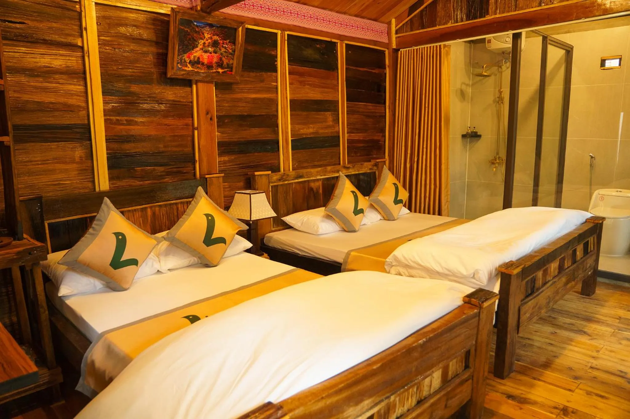 Bed in Lam Ecolodge Mu Cang Chai