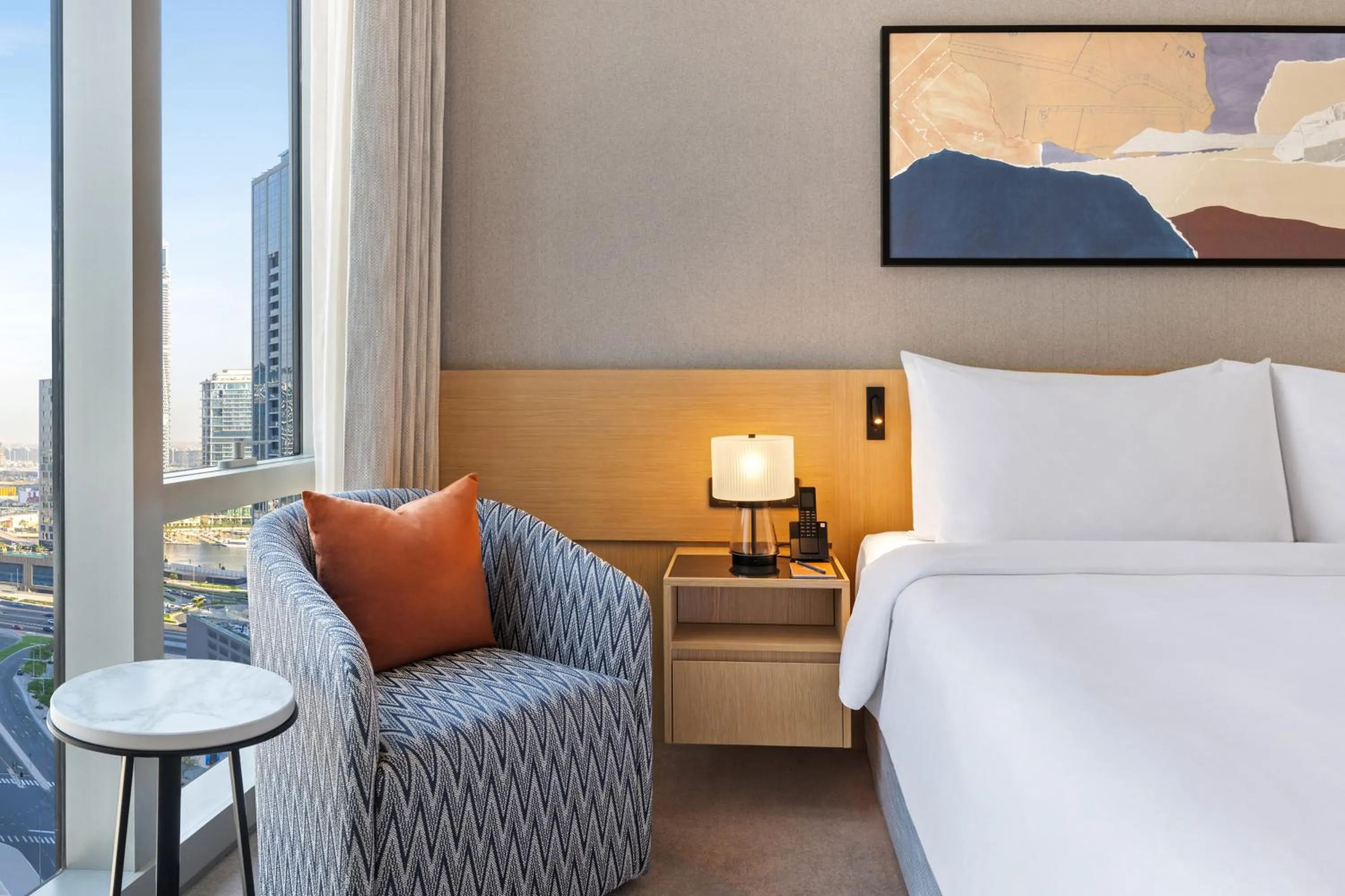 Seating area, Bed in Vida Dubai Mall