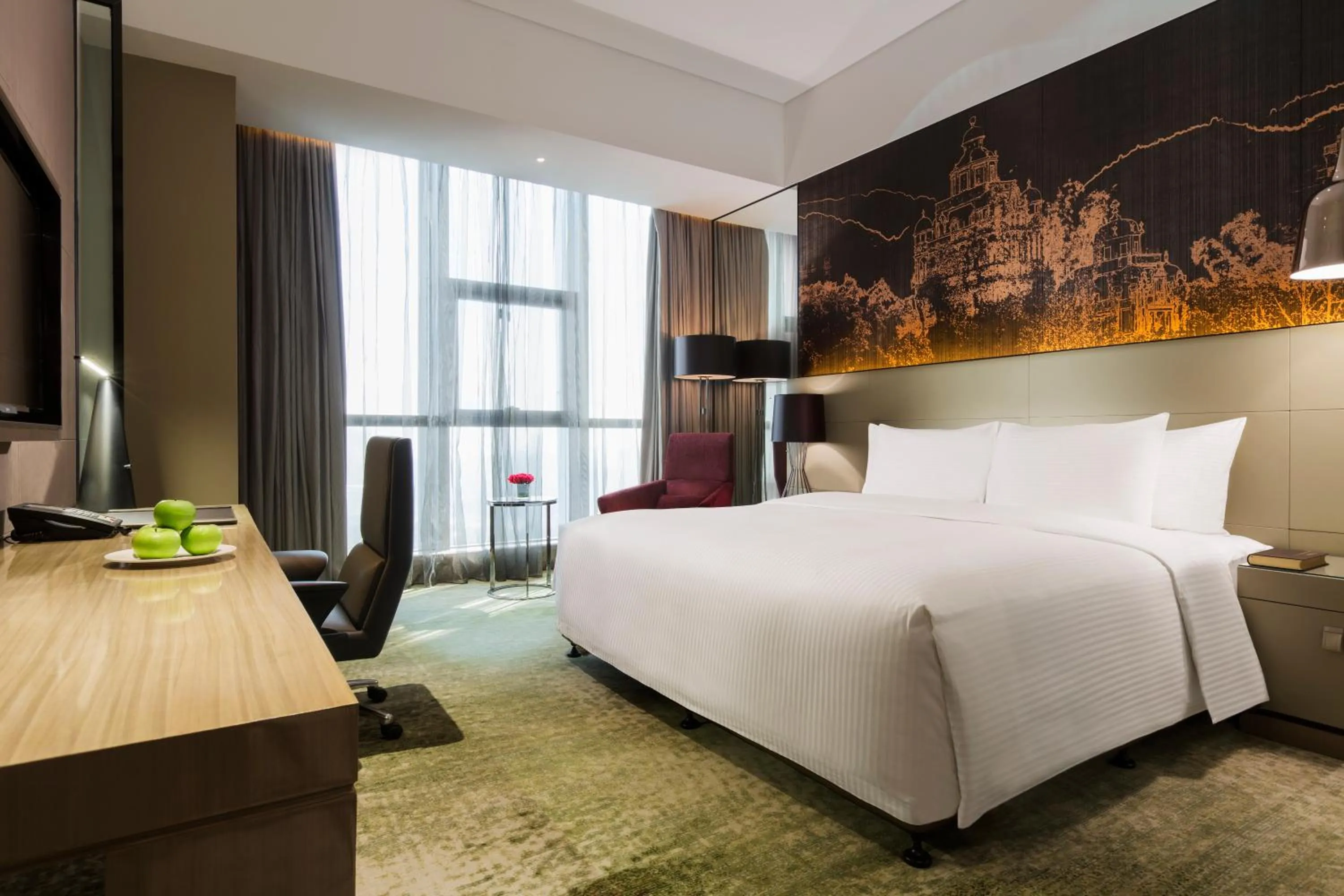 Photo of the whole room, Bed in Wanda Realm Jiangmen