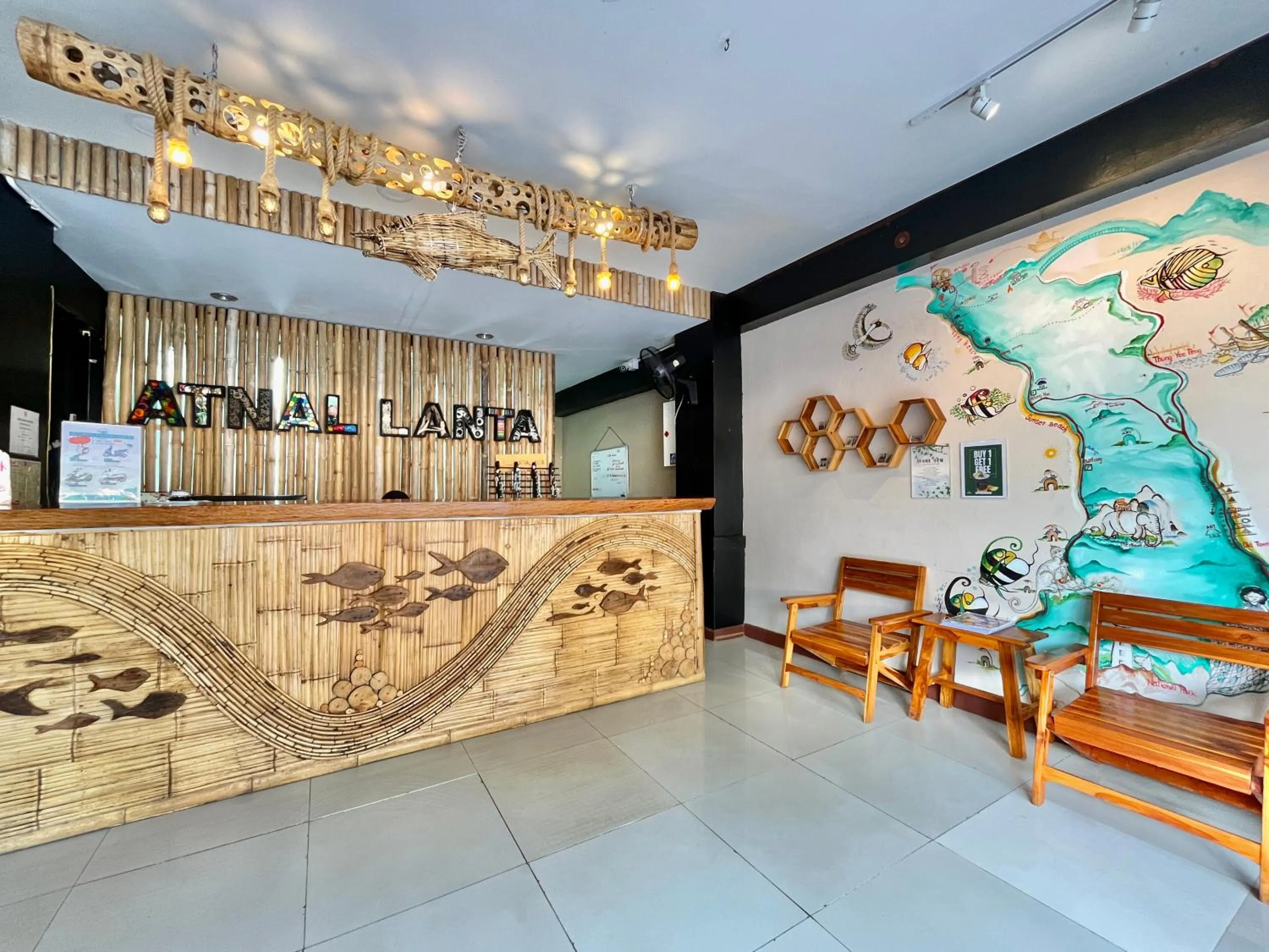 Lobby or reception in The Atnal Lanta Budget and Eco Friendly hotel in Koh Lanta