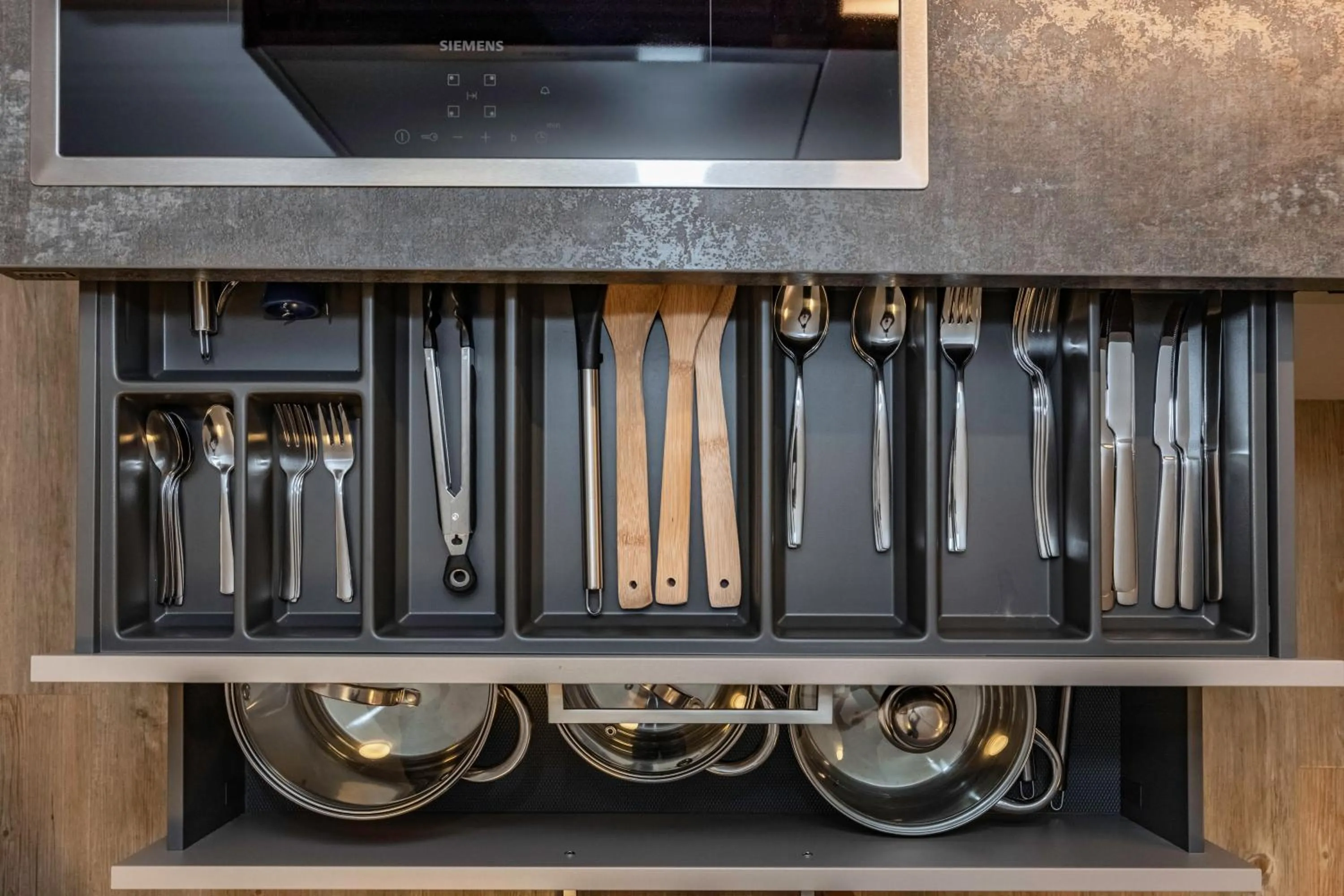 kitchen in nawu apartments & Restaurant