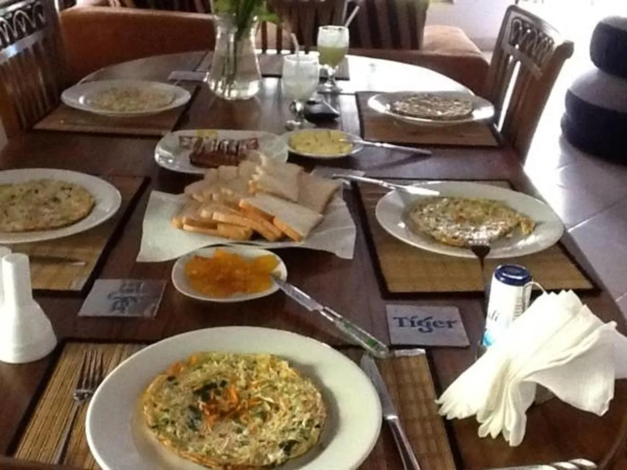 American breakfast in Methira Villa