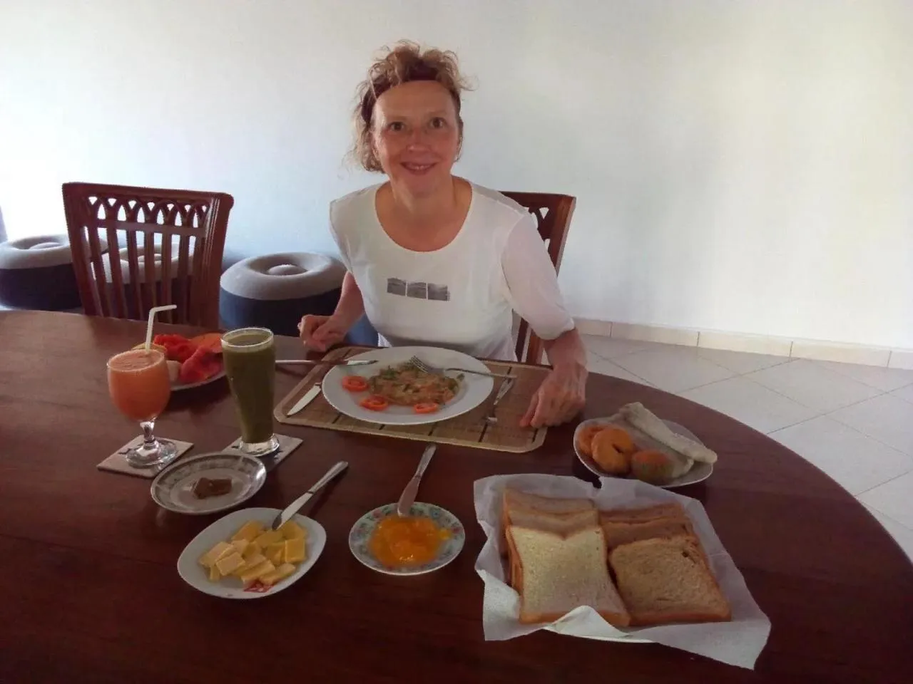 American breakfast in Methira Villa