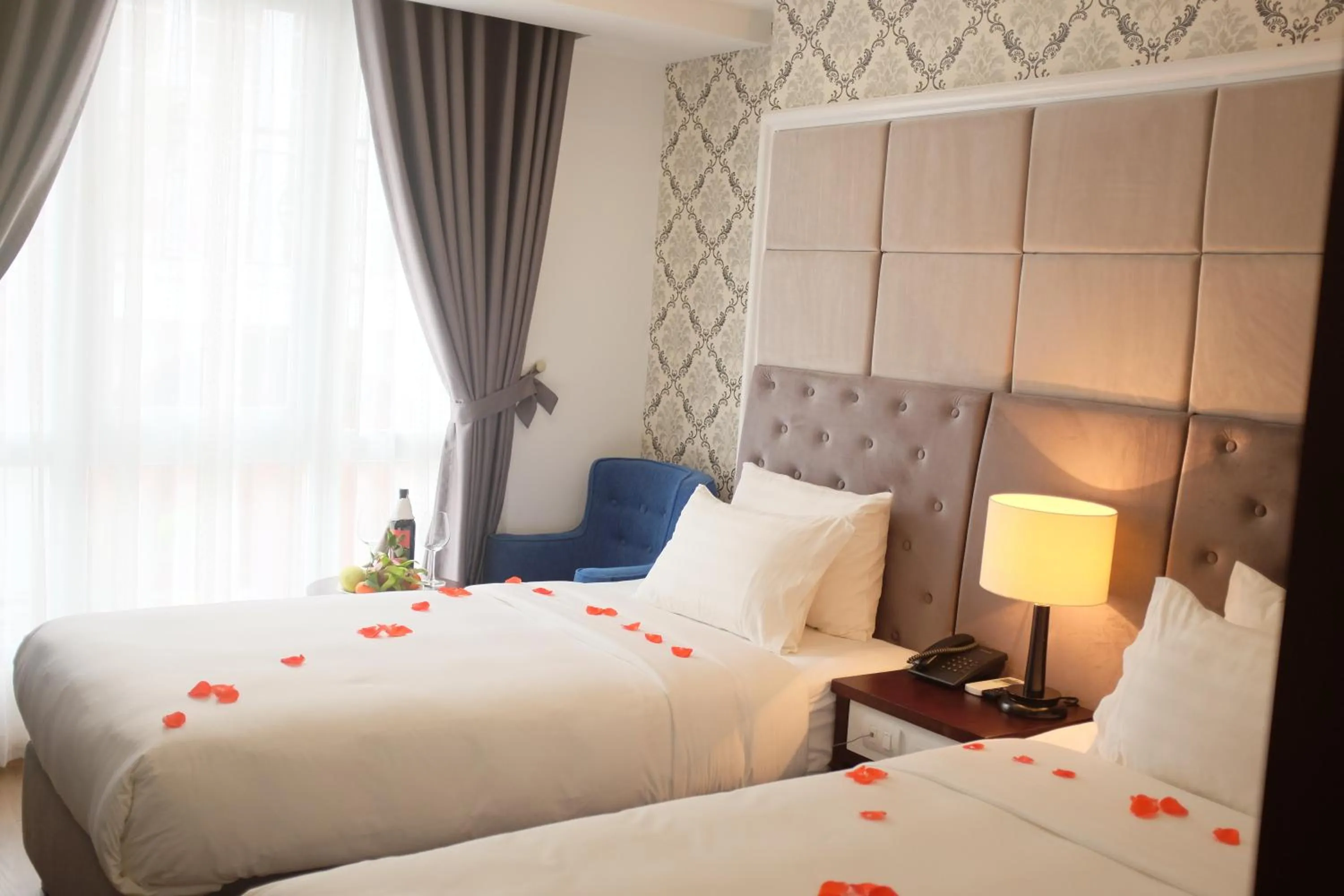 Bed in Skyline Hanoi Hotel