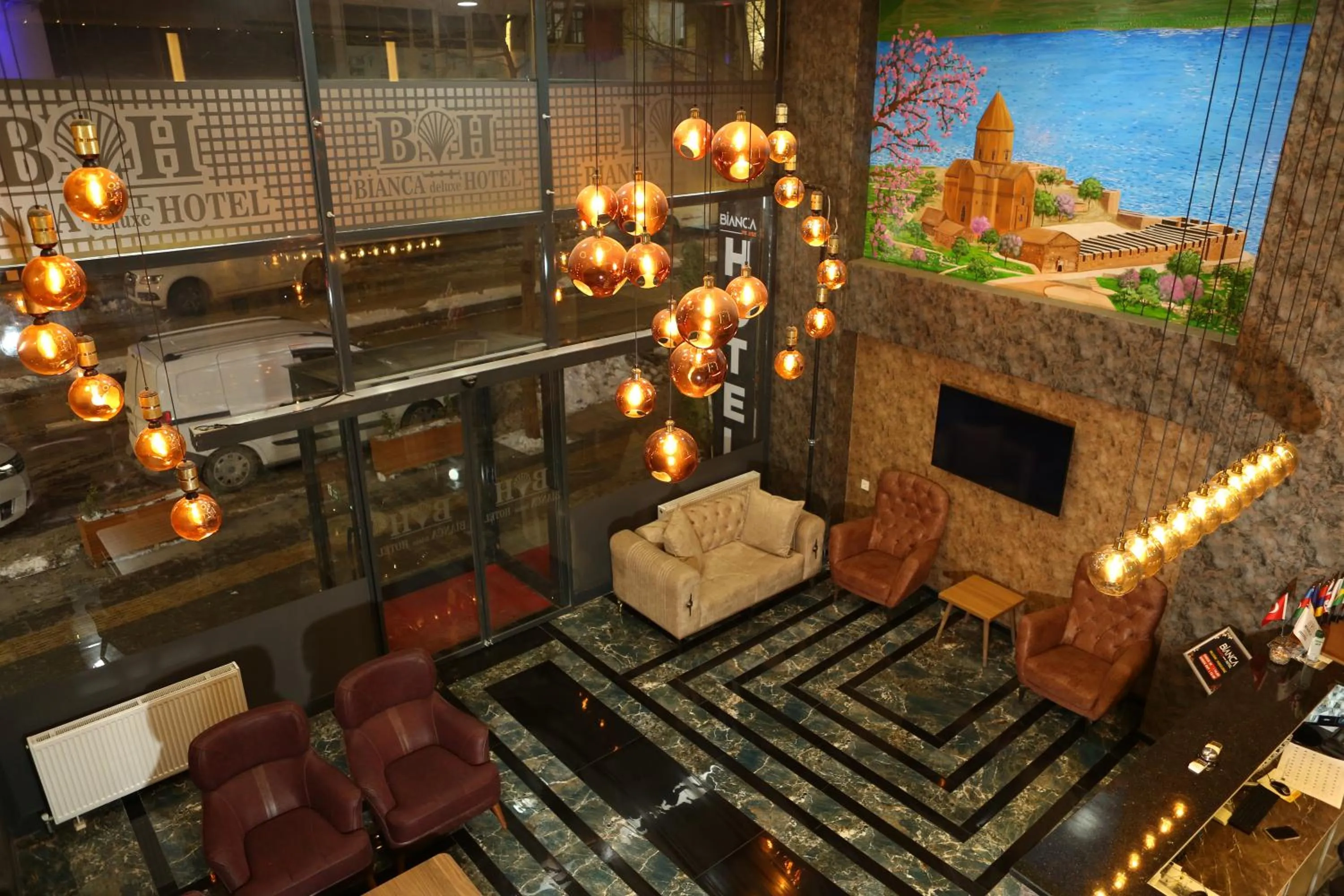 Communal lounge/ TV room in Bianca Hotel VAN