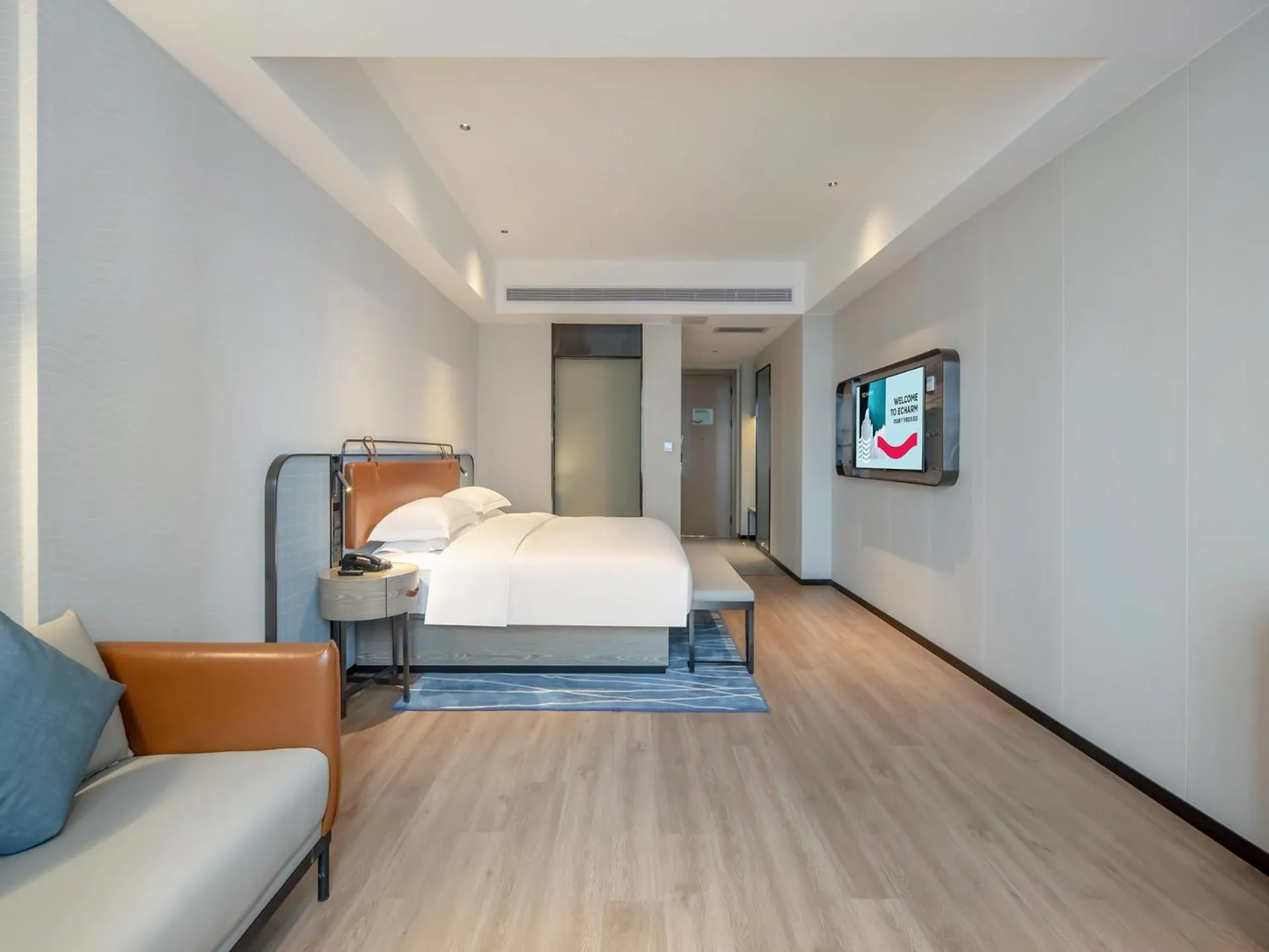 Bed in Echarm Hotel Fangchenggang Administration Center High Speed Railway Station