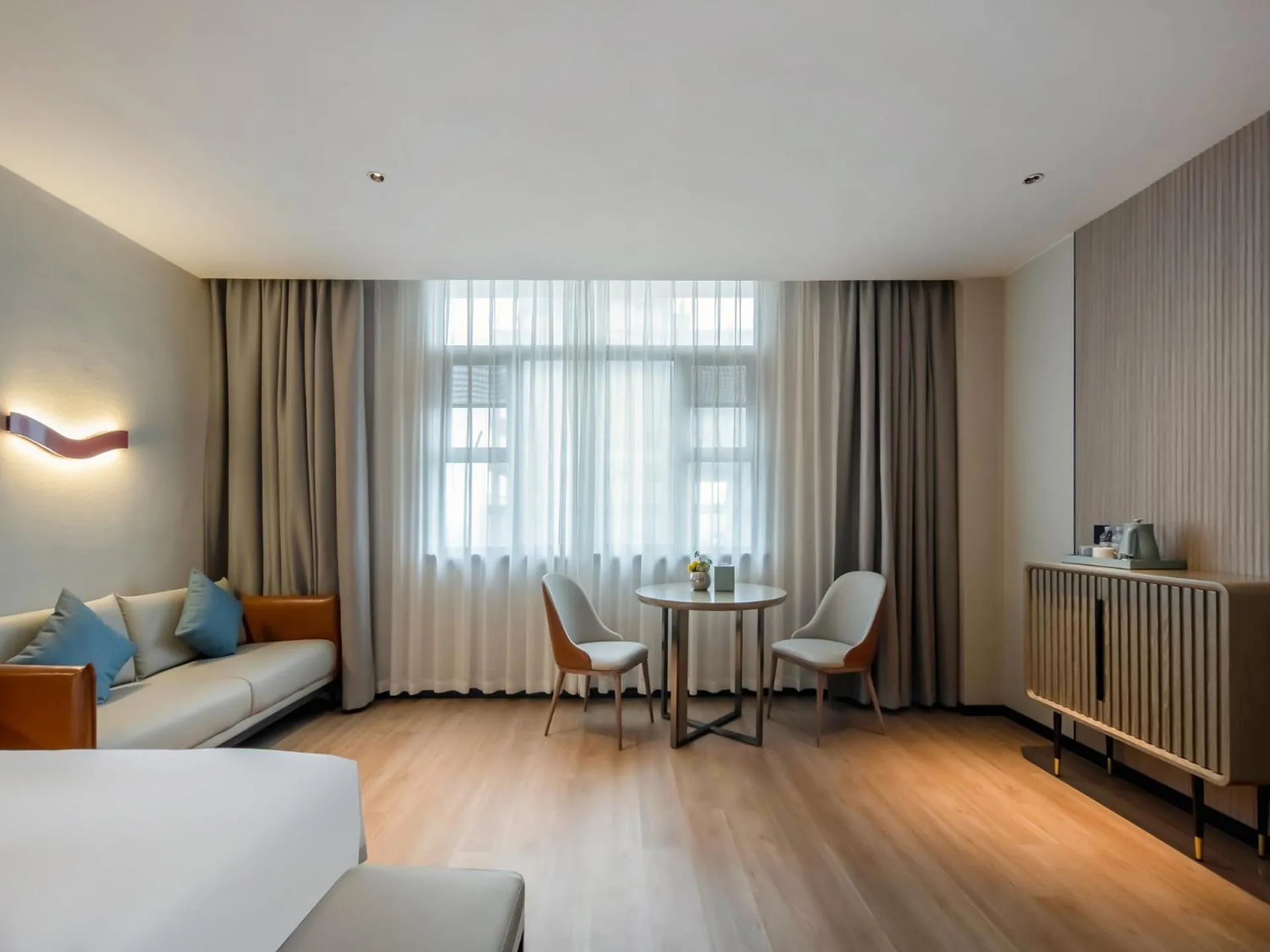 Bed in Echarm Hotel Fangchenggang Administration Center High Speed Railway Station