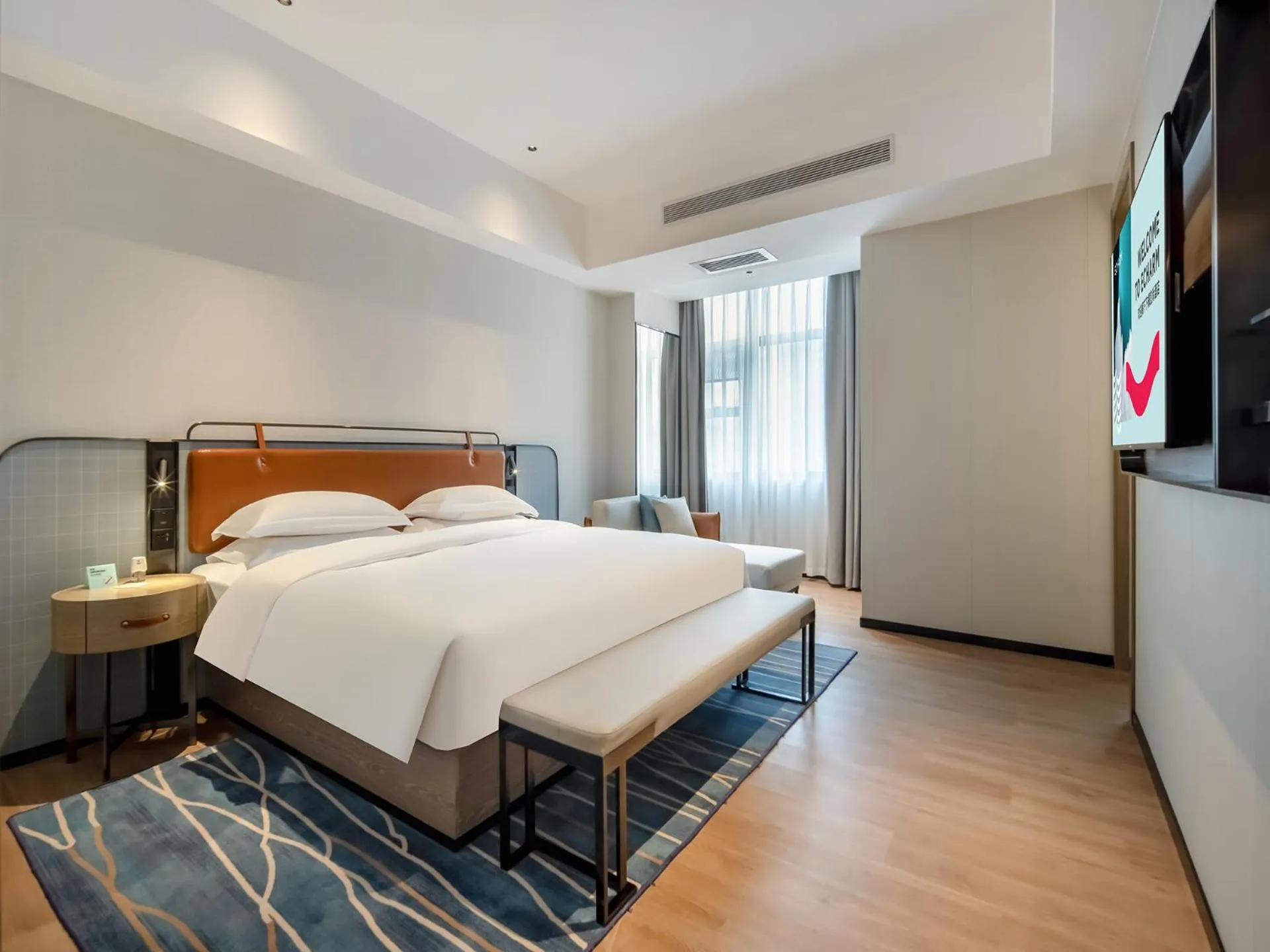 Bed in Echarm Hotel Fangchenggang Administration Center High Speed Railway Station