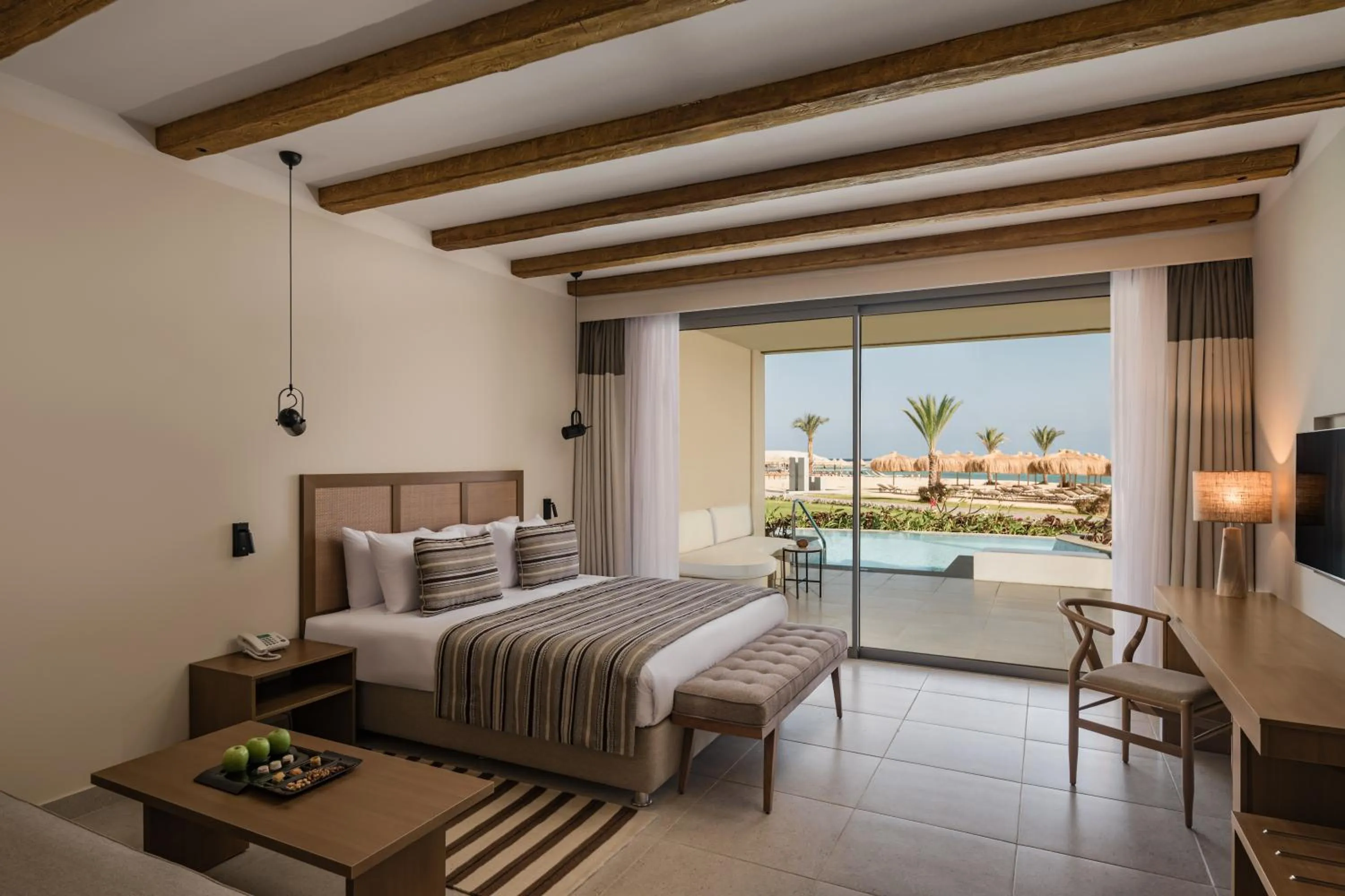 View (from property/room), Bed in JAZ Elite Riviera