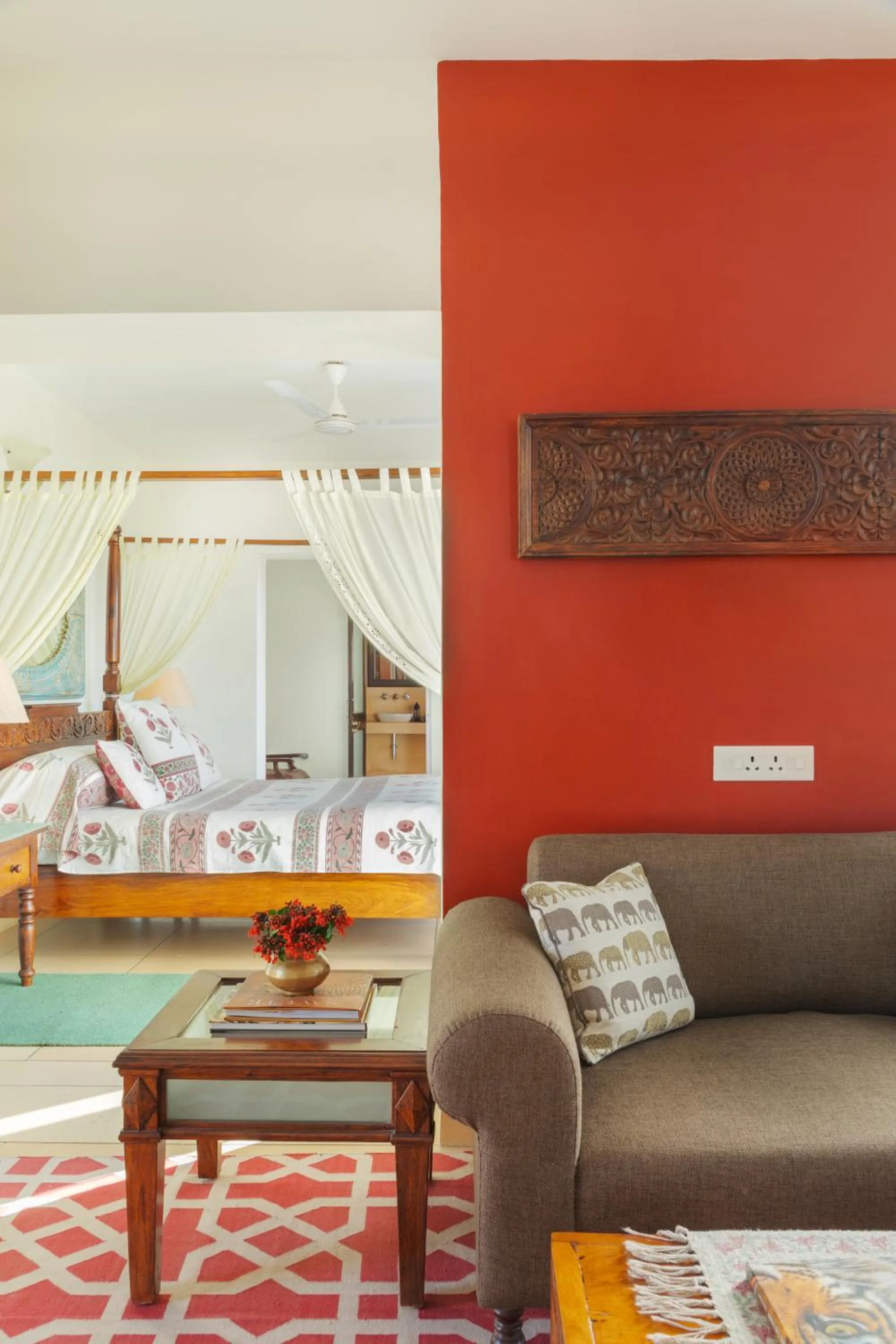 Seating area, Bed in Ramathra Fort