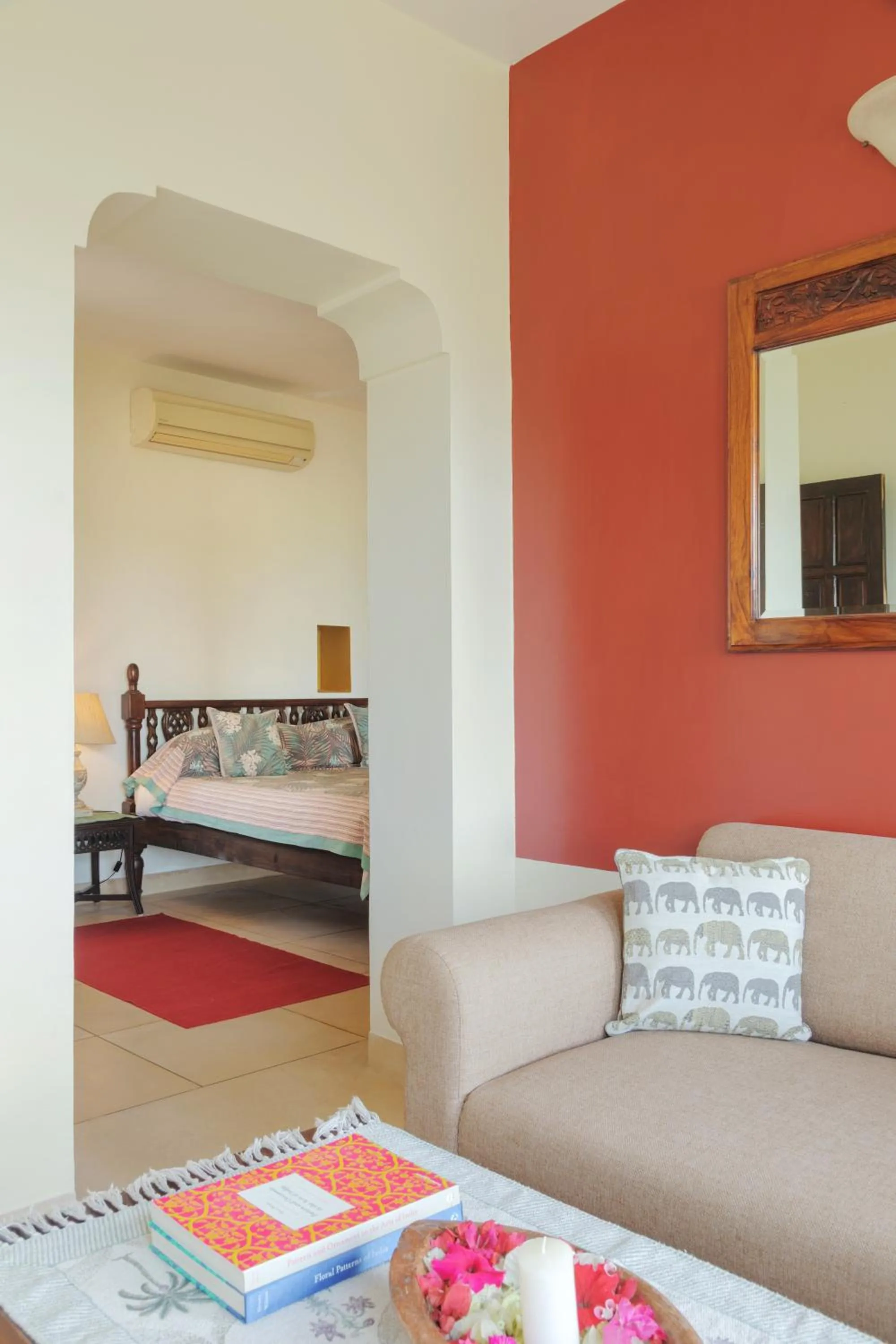 Seating area, Bed in Ramathra Fort