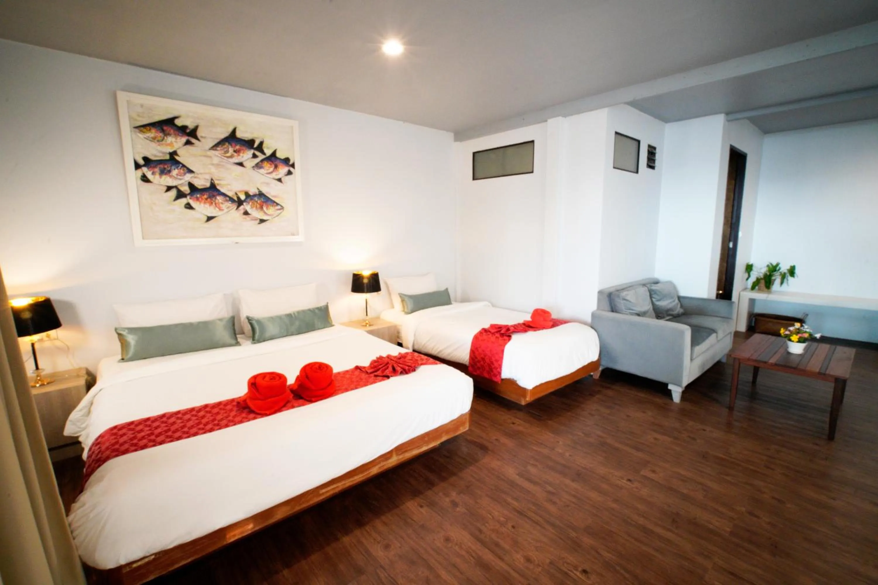 Bed in Villa Cha Cha Chaolao Beach Resort