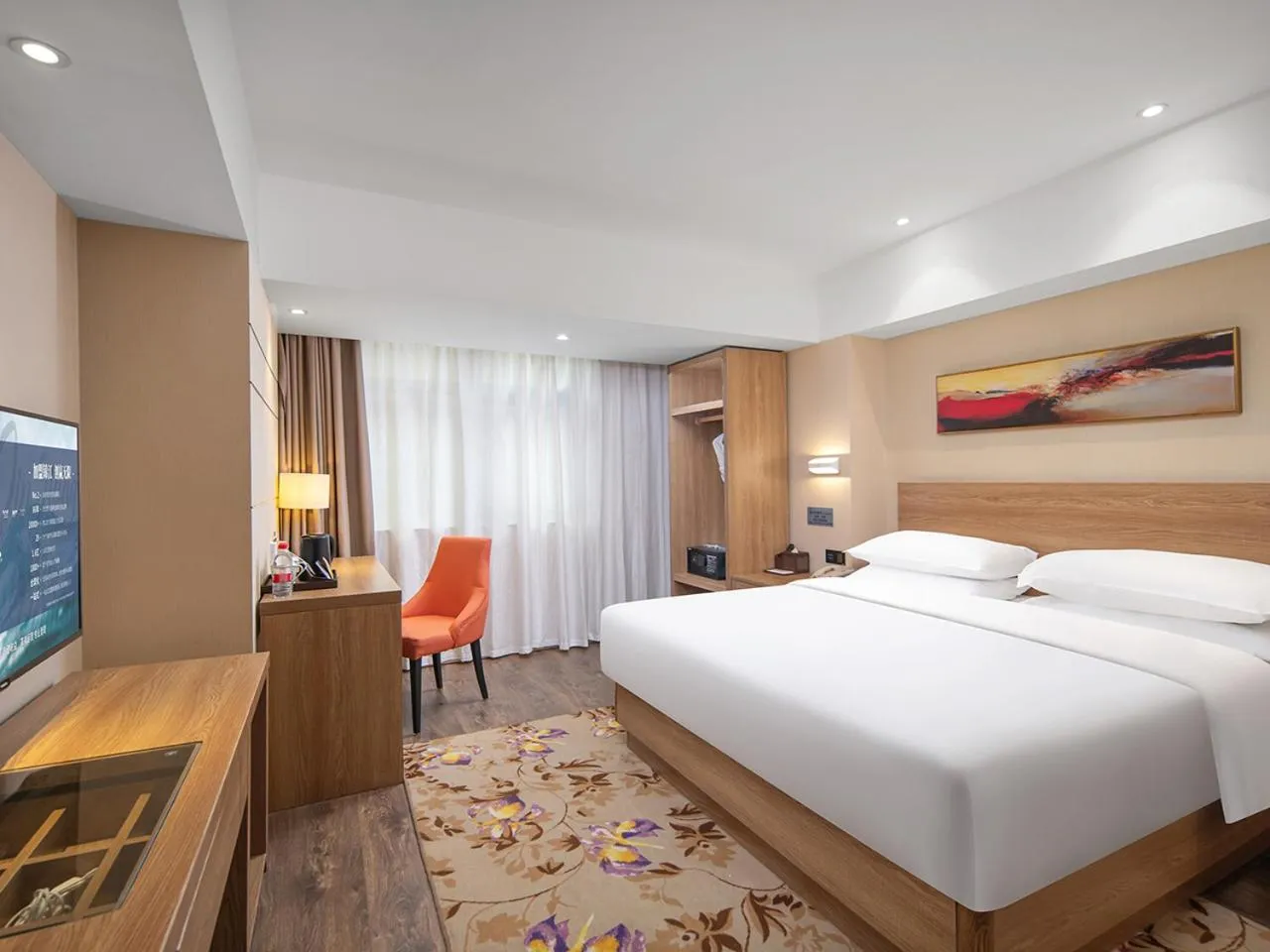 Bedroom, Bed in Guangzhou Baiyun Airport Renhe Cornet International Chain Hotel