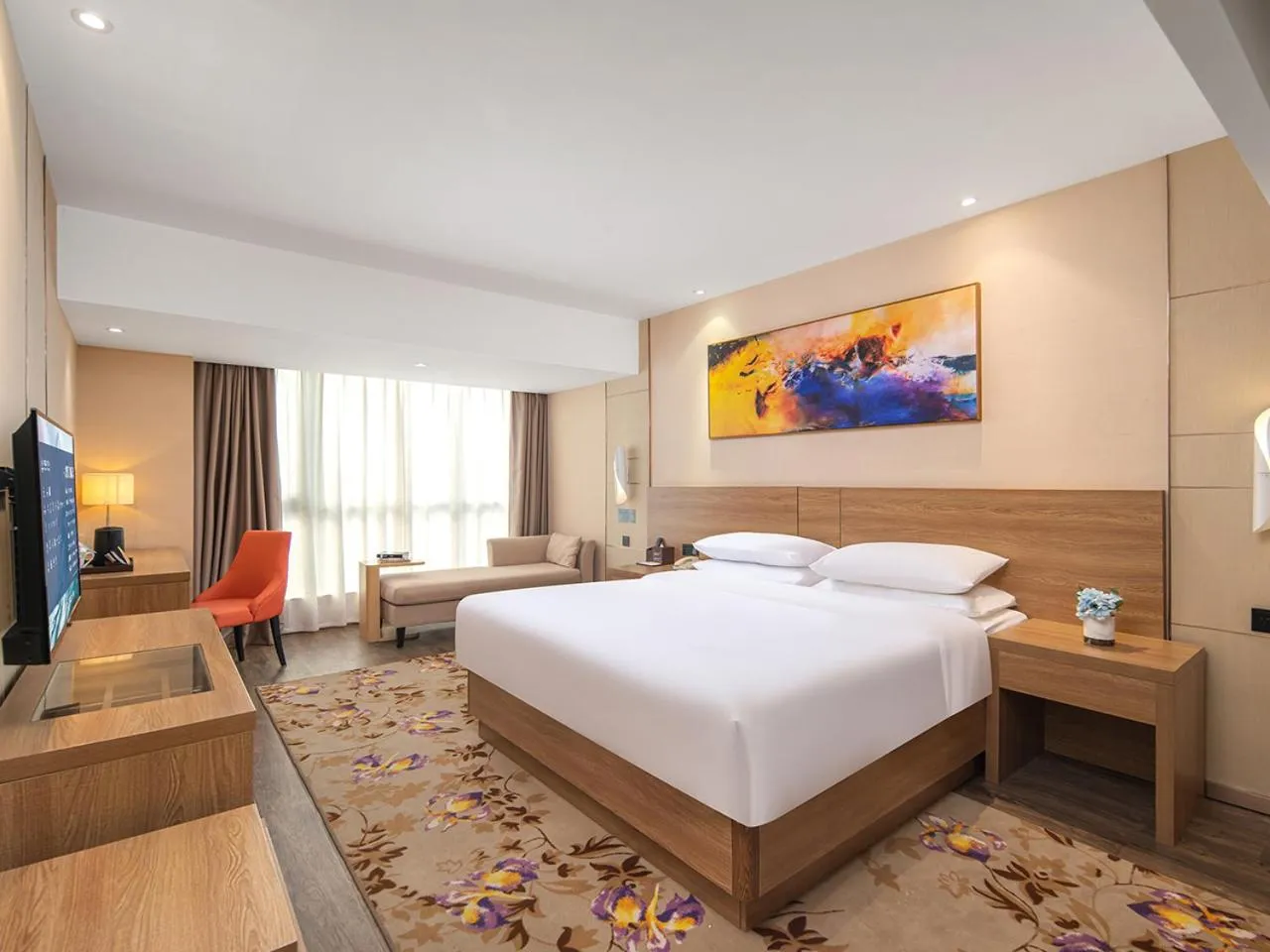 Bedroom, Bed in Guangzhou Baiyun Airport Renhe Cornet International Chain Hotel