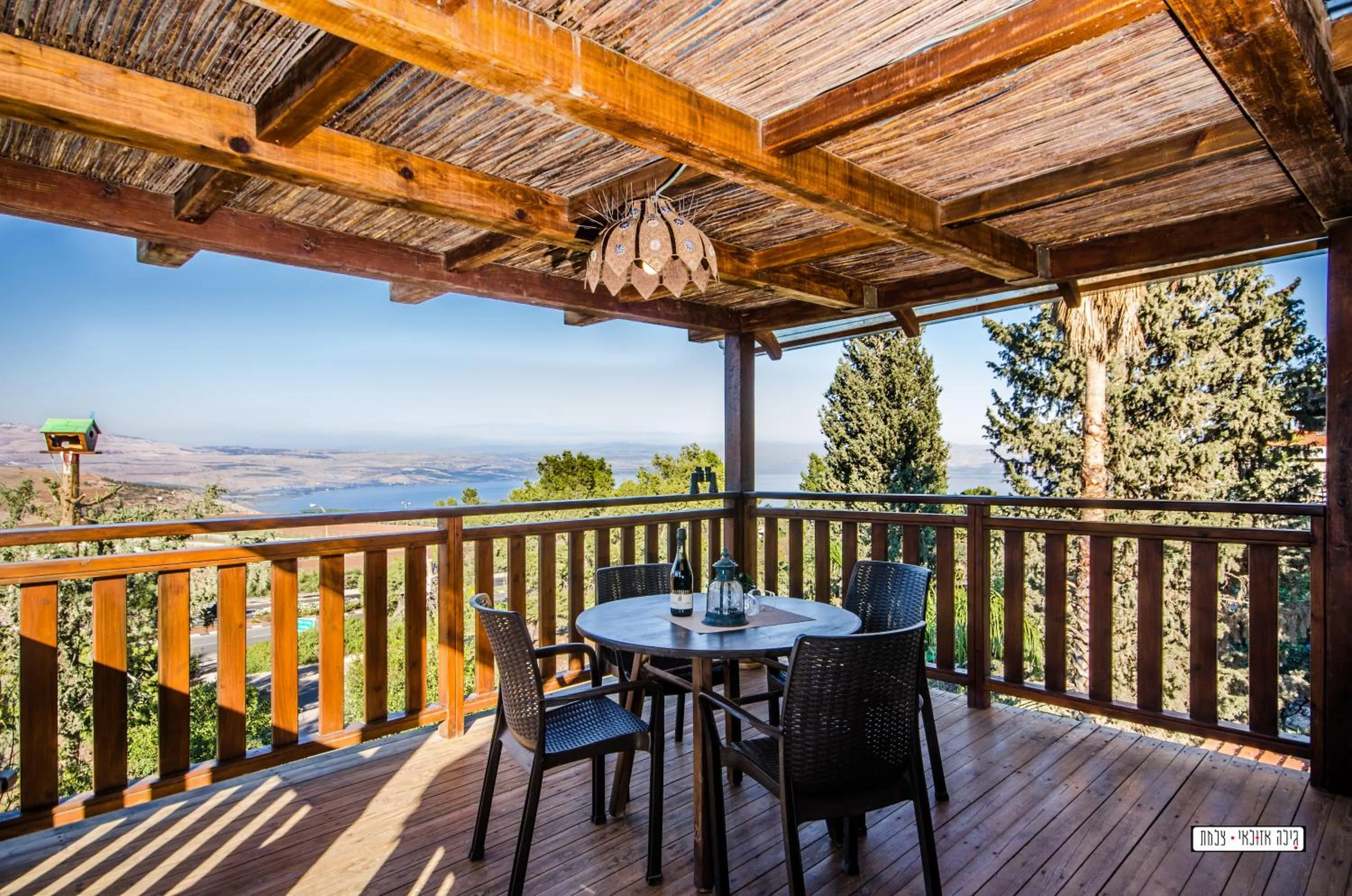 Balcony/Terrace in Beautiful Lake View Wooden House