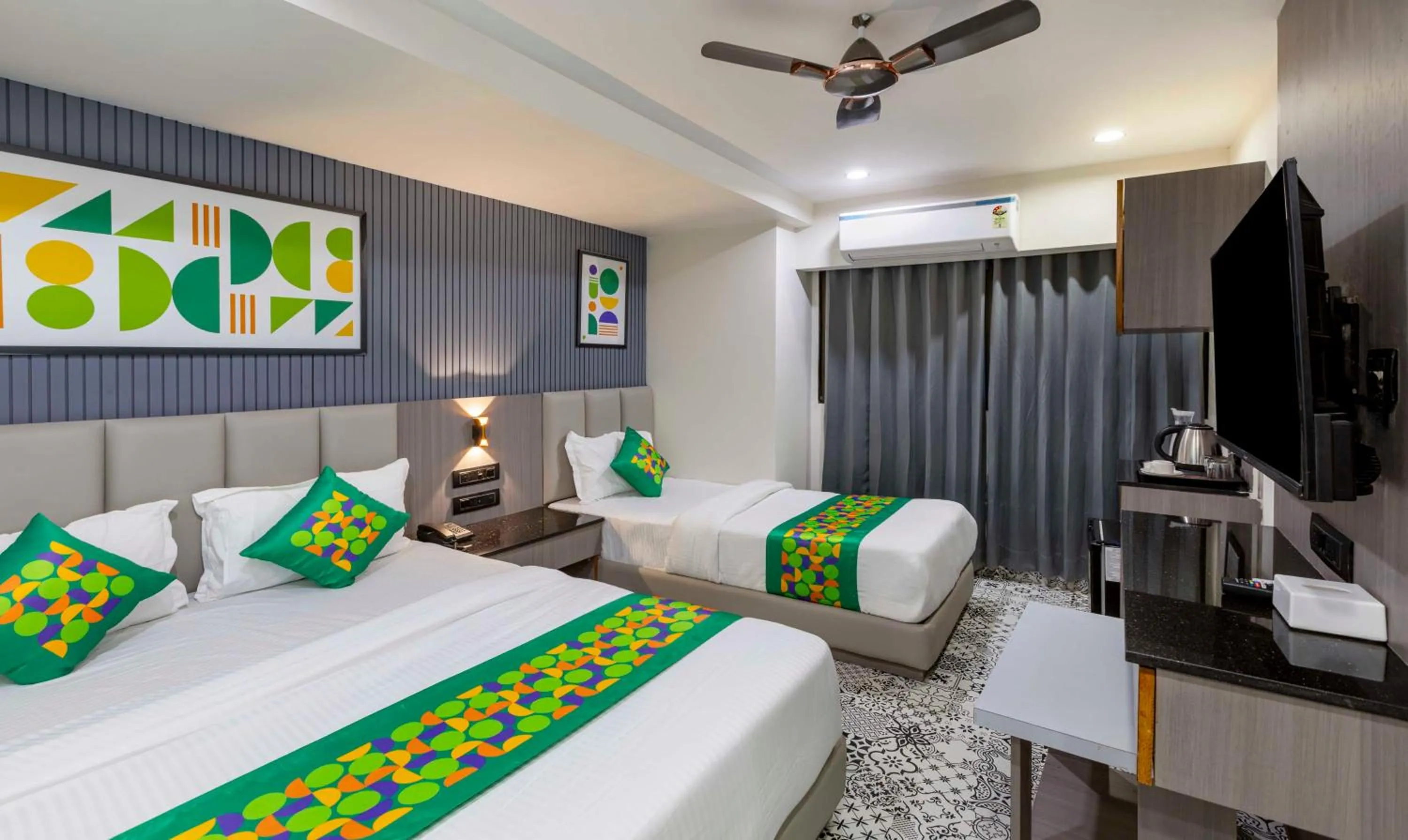 Bedroom, Bed in Treebo KBC