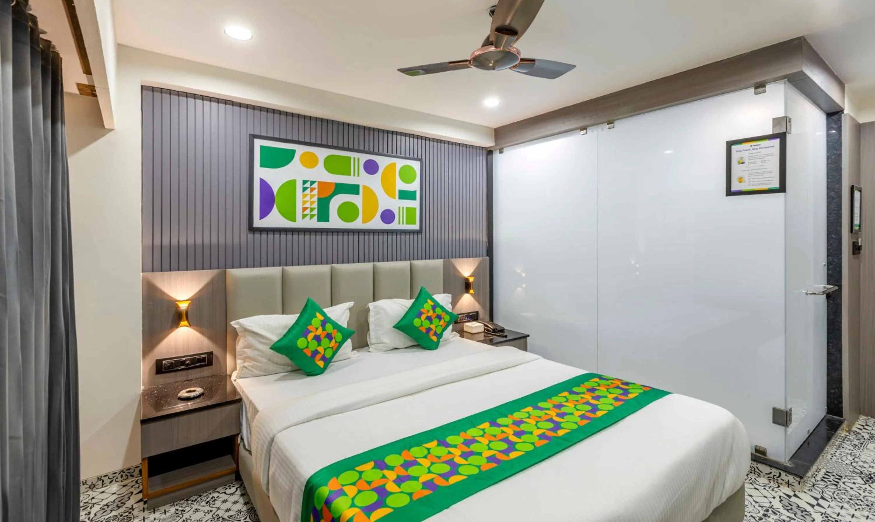 Bedroom, Bed in Treebo KBC