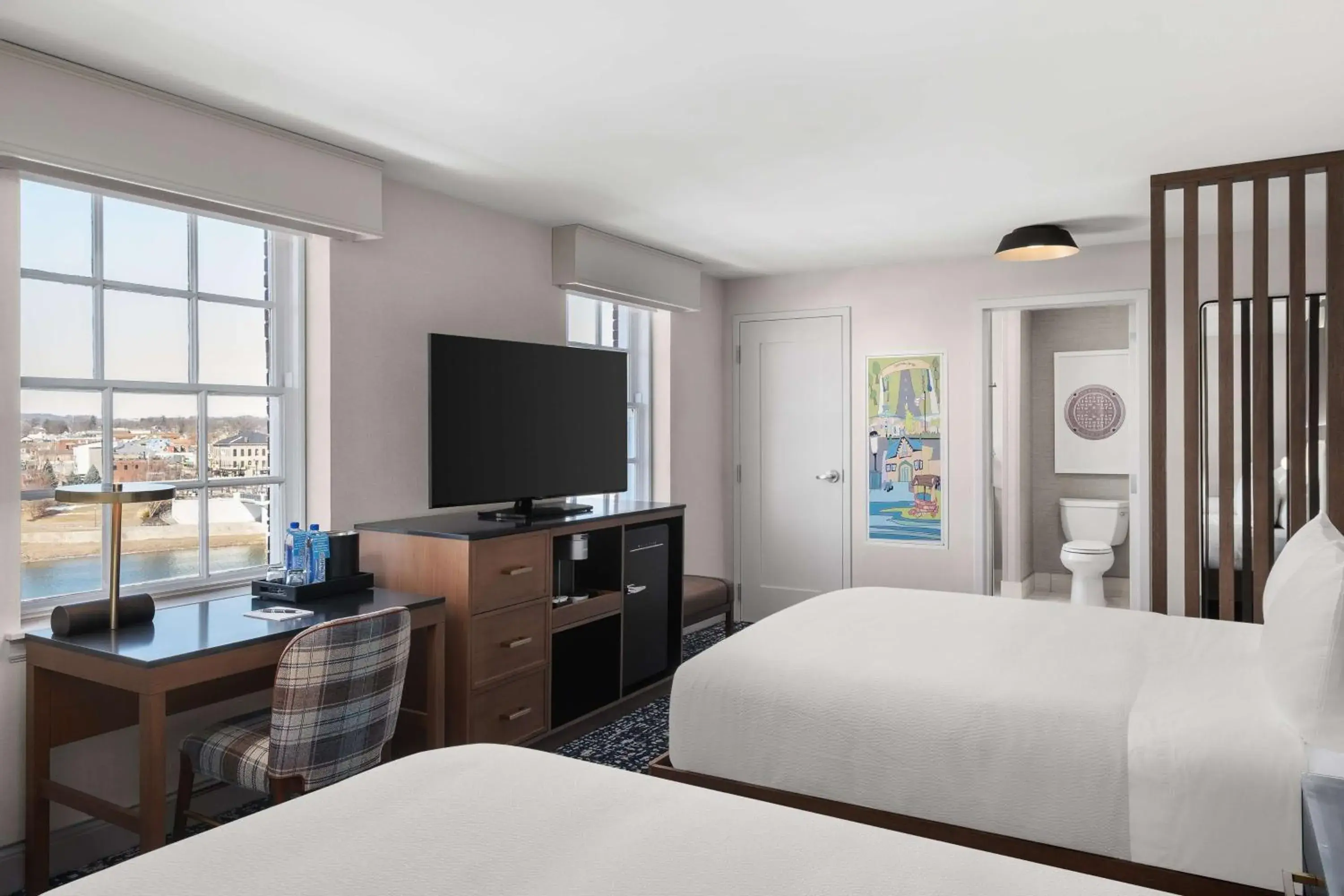 Double Queen Room with River View - Hearing Accessible in The Well House Hamilton, Tapestry Collection By Hilton Double Queen Room with River View - Hearing Accessible in The Well House Hamilton, Tapestry Collection By Hilton