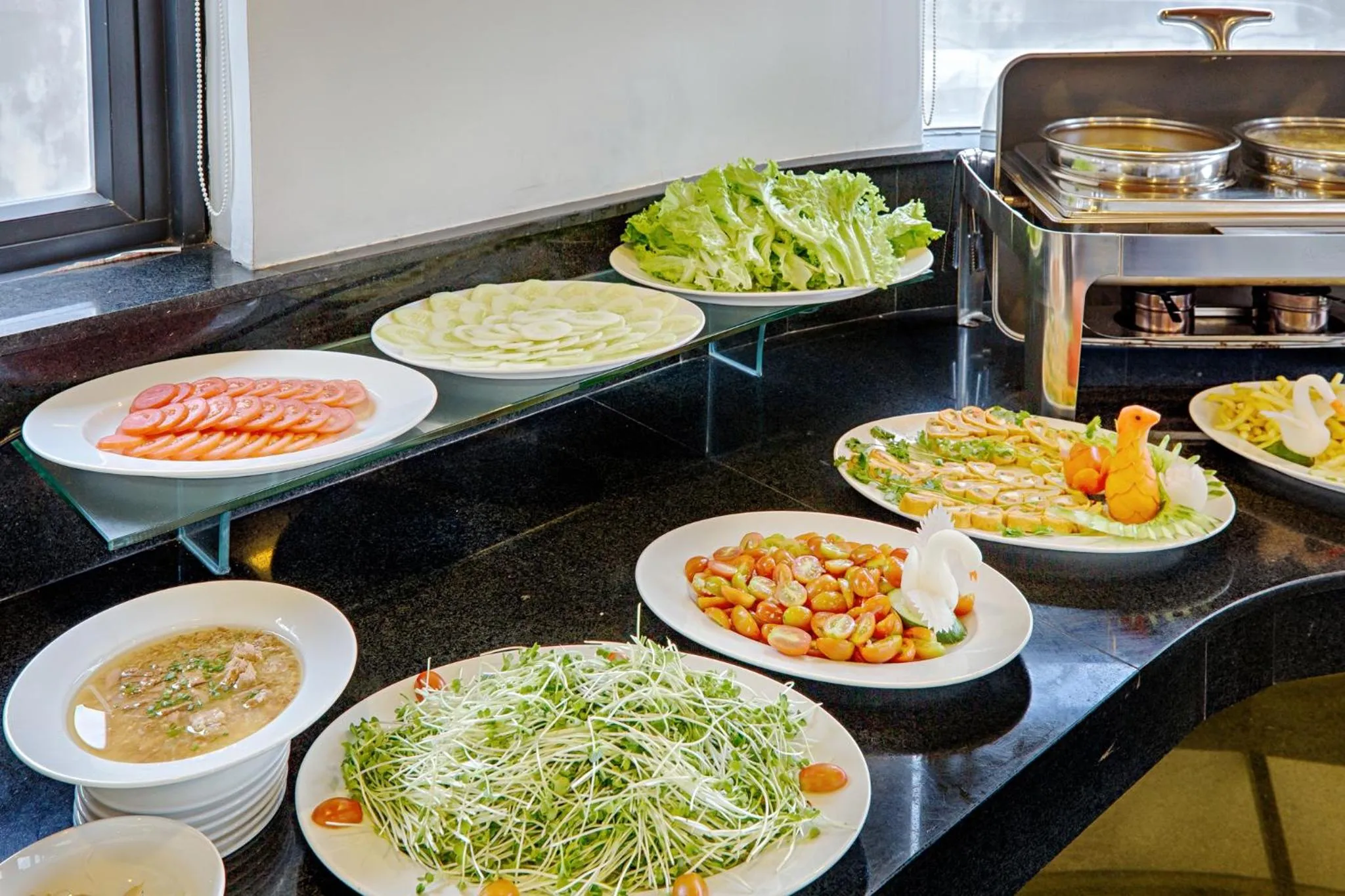 Asian breakfast in Ocean Haven Hotel