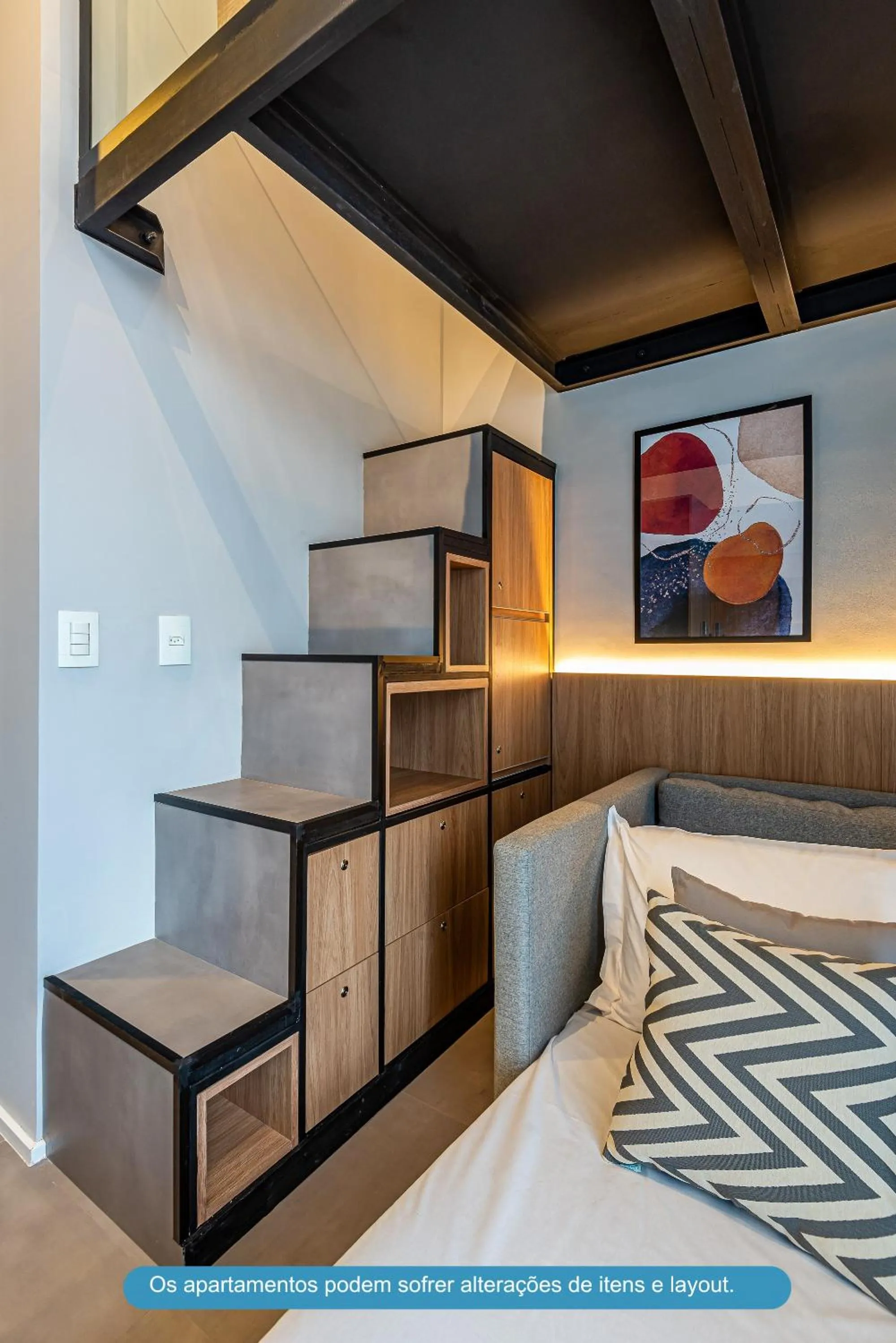 Living room, Bed in Roomo Transamerica SP Brooklin 370