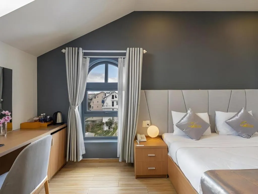 Bed in Gold View Boutique Hotel Đà Lạt