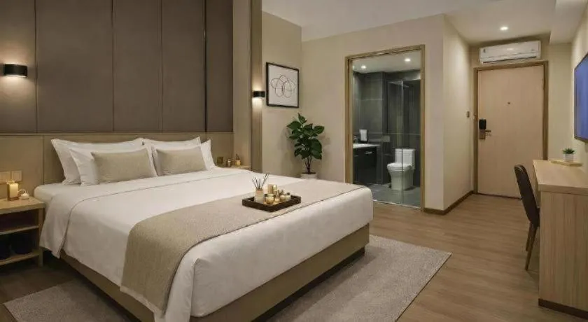 Bed in Hanyong Hotel Shenzhen International Exhibition Center