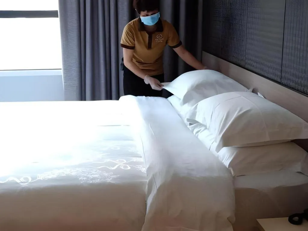 Bed in Hanyong Hotel Shenzhen International Exhibition Center