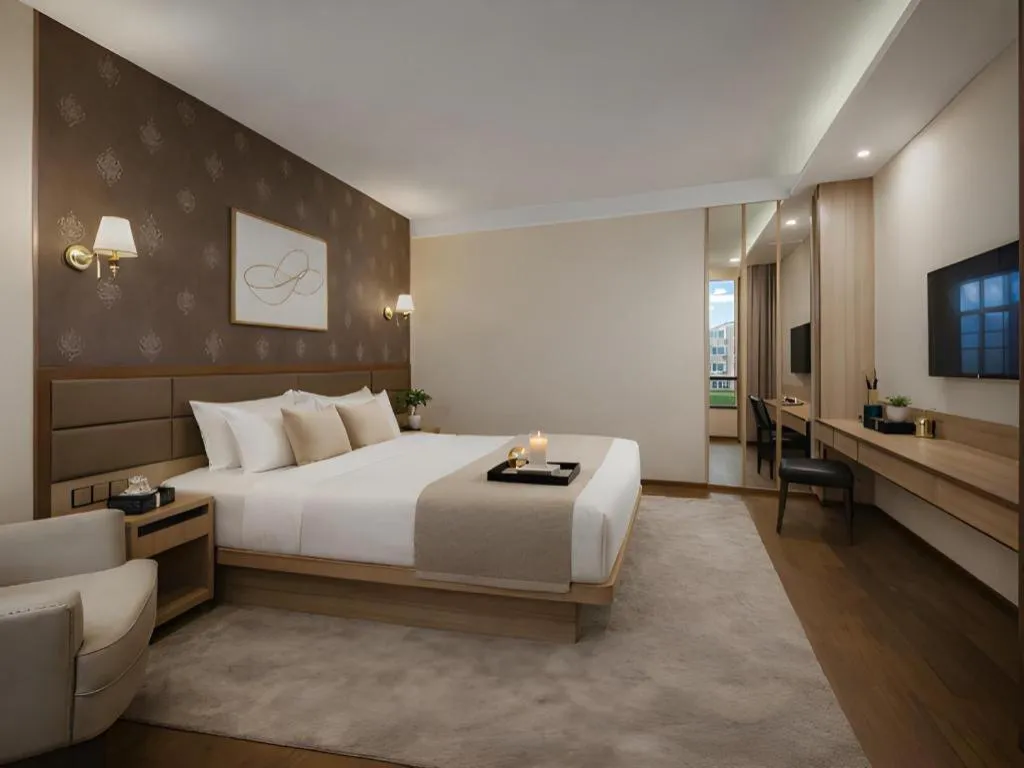 Bed in Hanyong Hotel Shenzhen International Exhibition Center