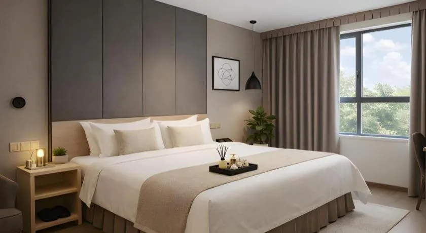 Bed in Hanyong Hotel Shenzhen International Exhibition Center