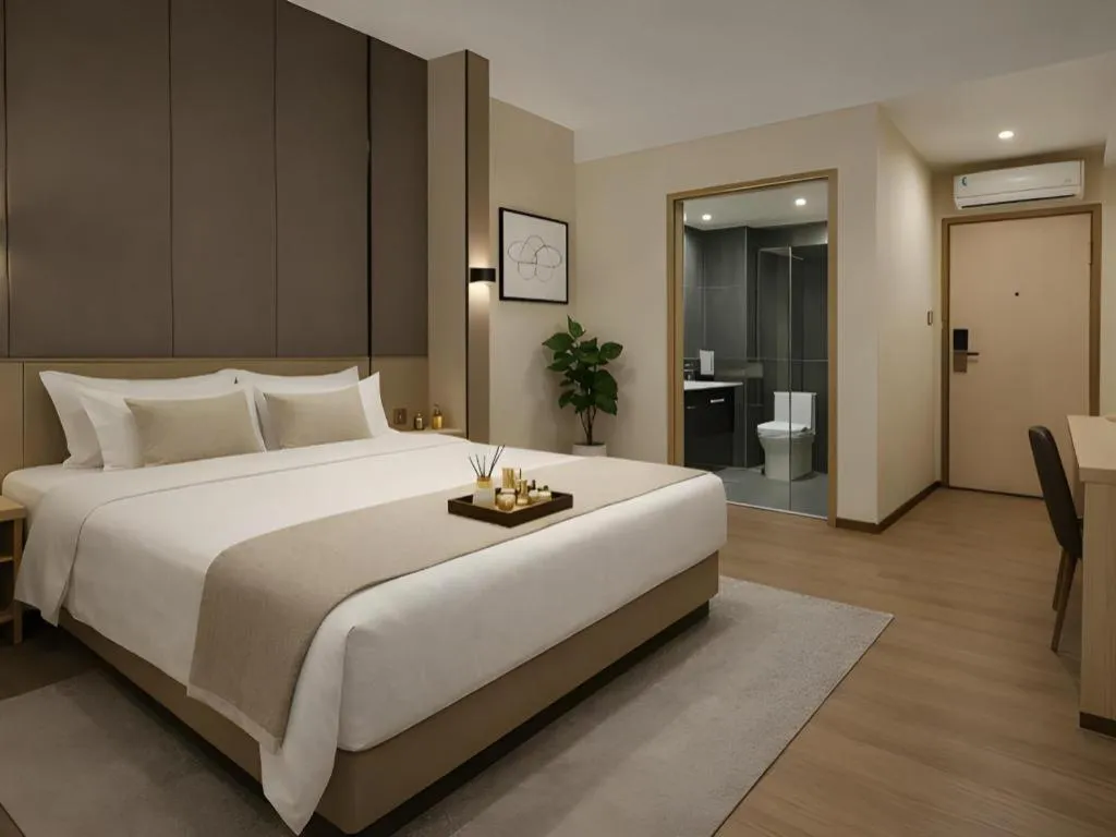 Bed in Hanyong Hotel Shenzhen International Exhibition Center