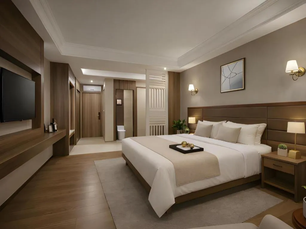 Bed in Hanyong Hotel Shenzhen International Exhibition Center