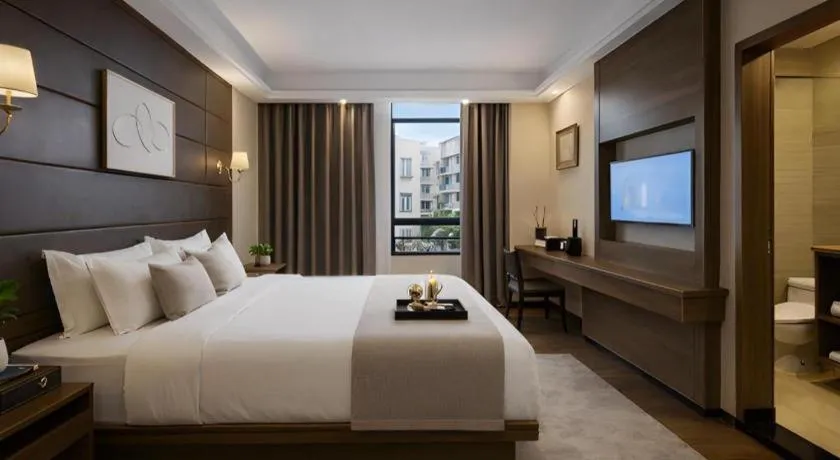 Bed in Hanyong Hotel Shenzhen International Exhibition Center