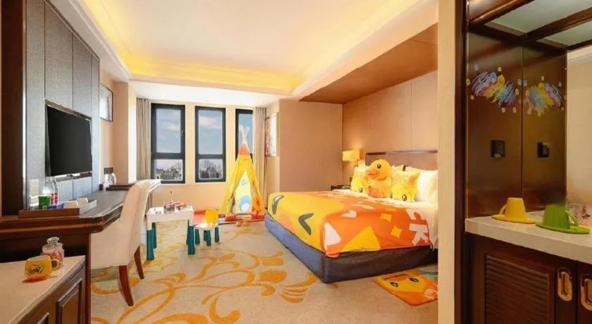 Bed in Sky World Hotel Qingdao