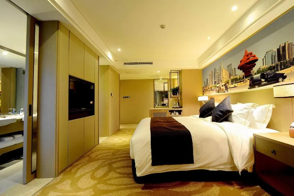 Bed in Sky World Hotel Qingdao