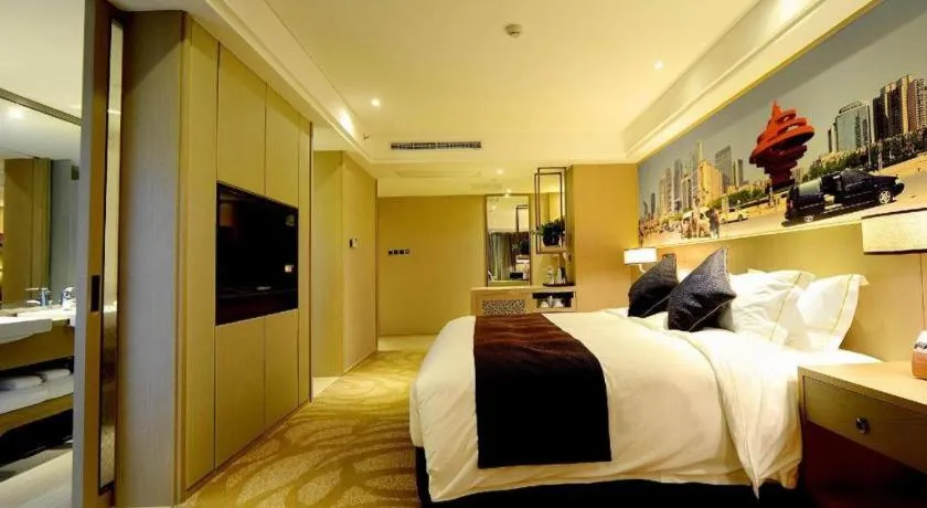 Bed in Sky World Hotel Qingdao