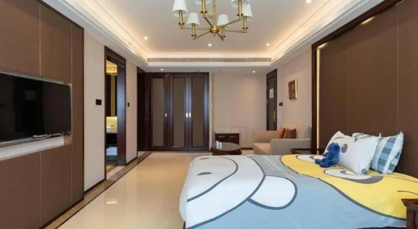 Bed in Sky World Hotel Qingdao