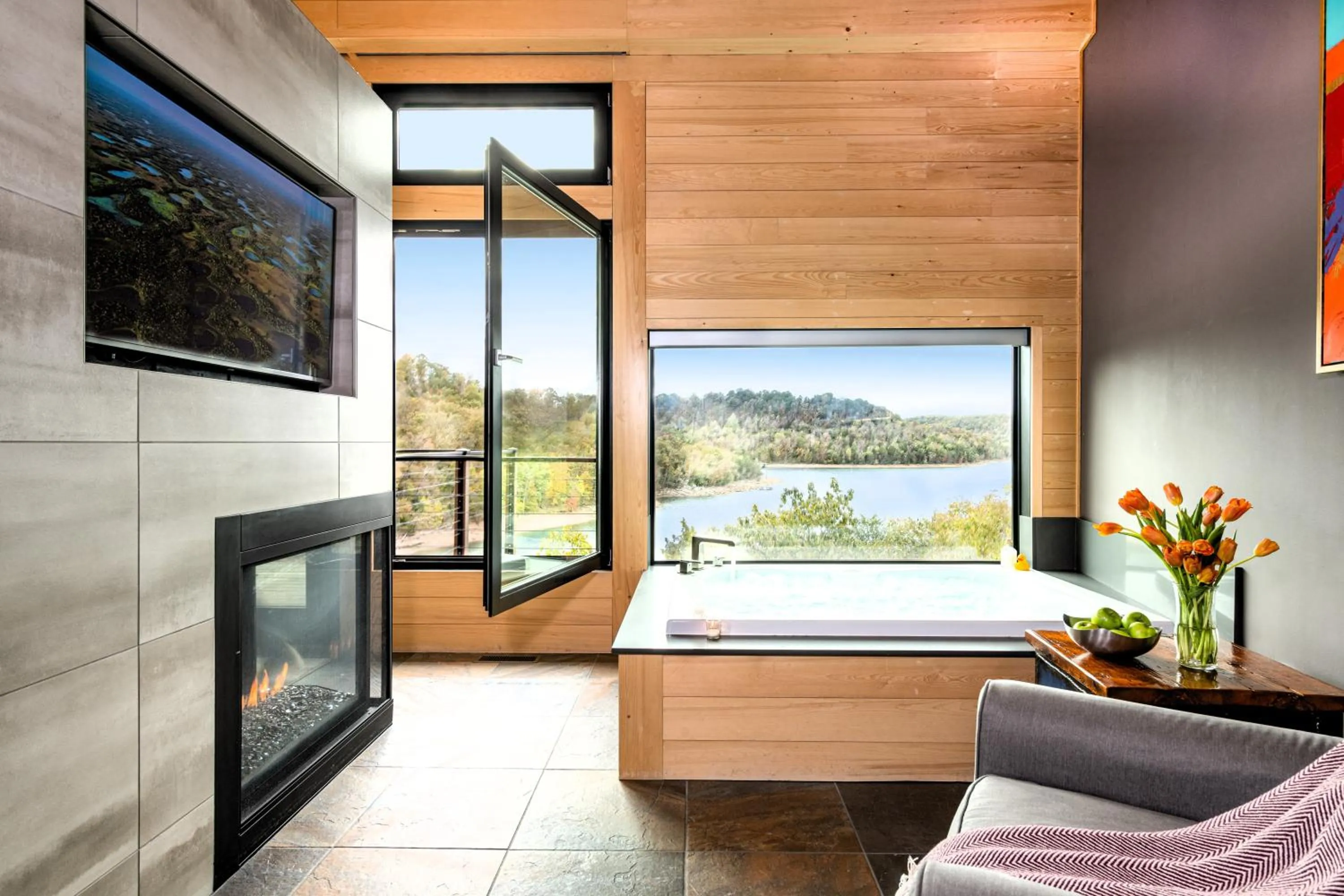 TV and multimedia in Beaver Lakefront Cabins - Couples Only Getaways