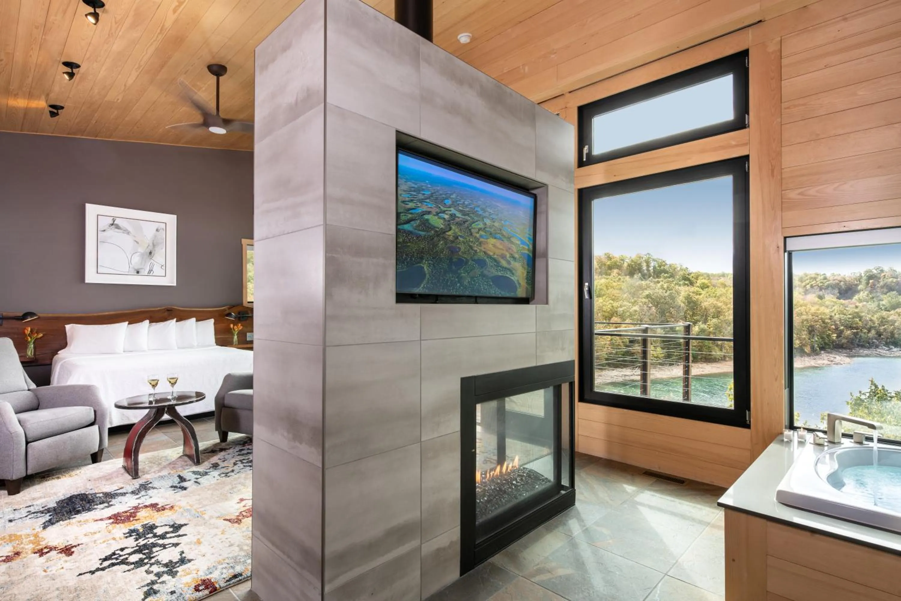 TV and multimedia in Beaver Lakefront Cabins - Couples Only Getaways