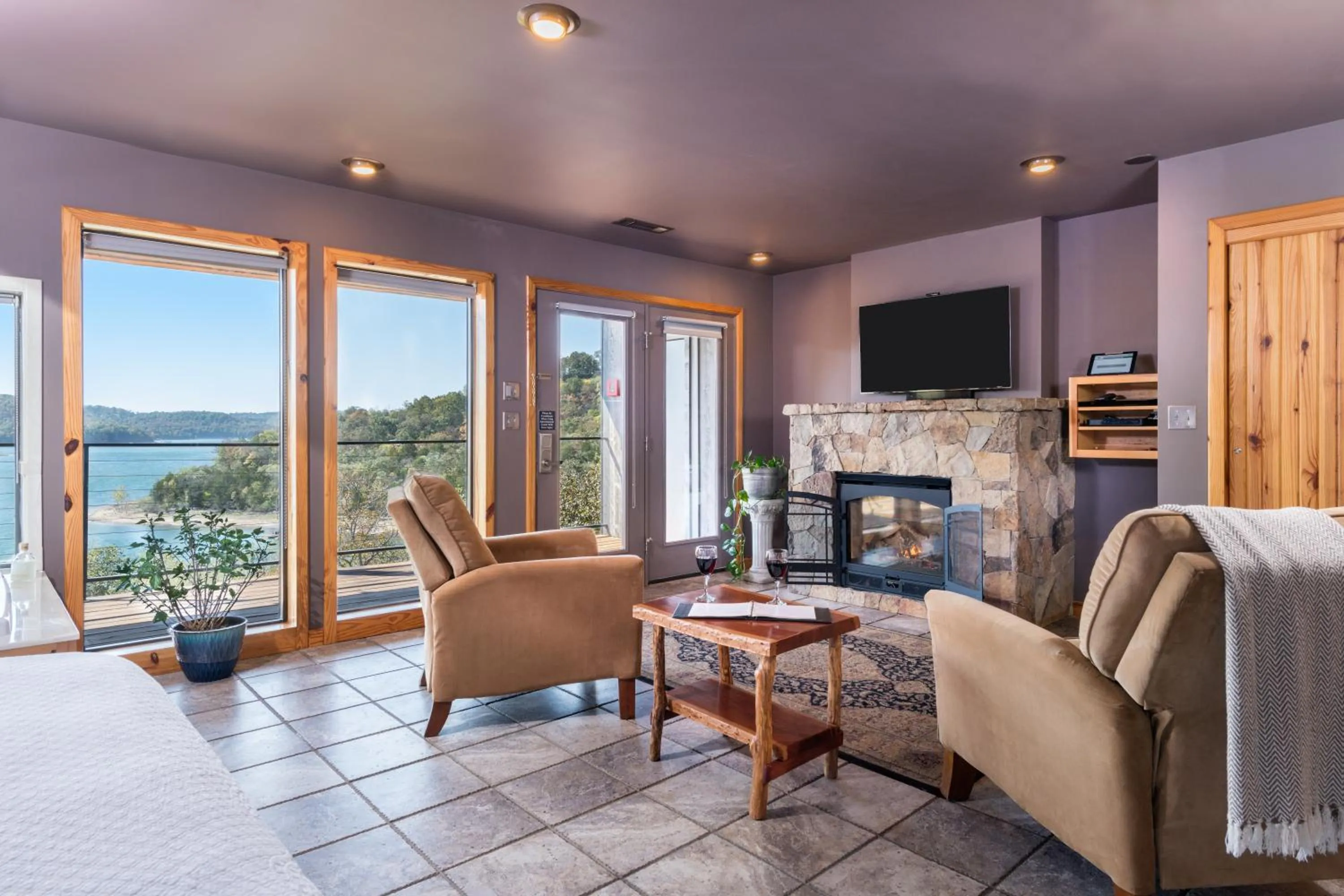 TV and multimedia in Beaver Lakefront Cabins - Couples Only Getaways