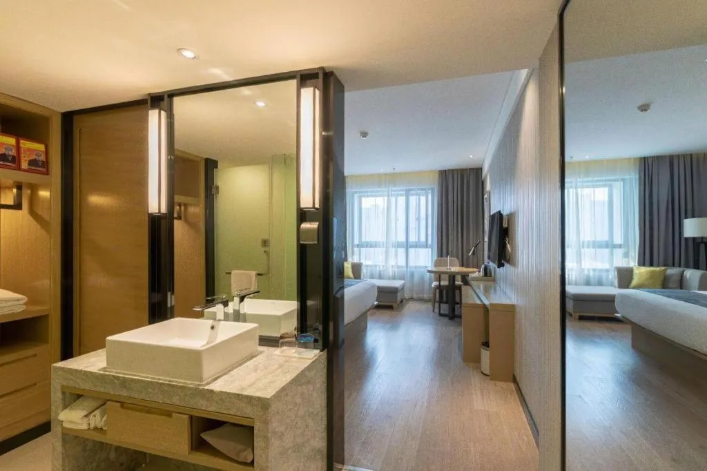 Bed in Echarm Hotel Nanchang Hongcheng Wangfujing