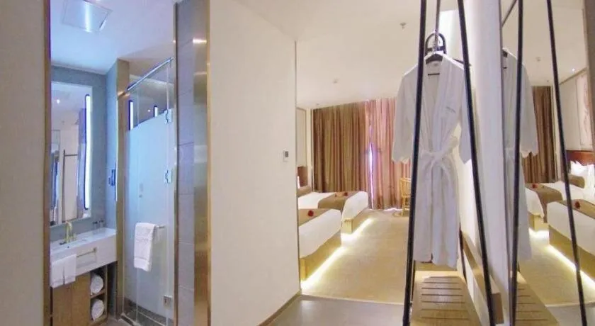 Bed in James Joyce Coffetel Beijing Yizhuang Rongjing East Street Subway Station