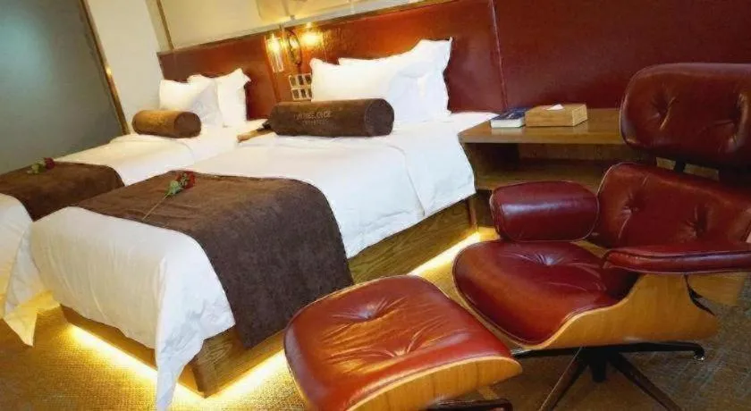 Bed in James Joyce Coffetel Beijing Yizhuang Rongjing East Street Subway Station